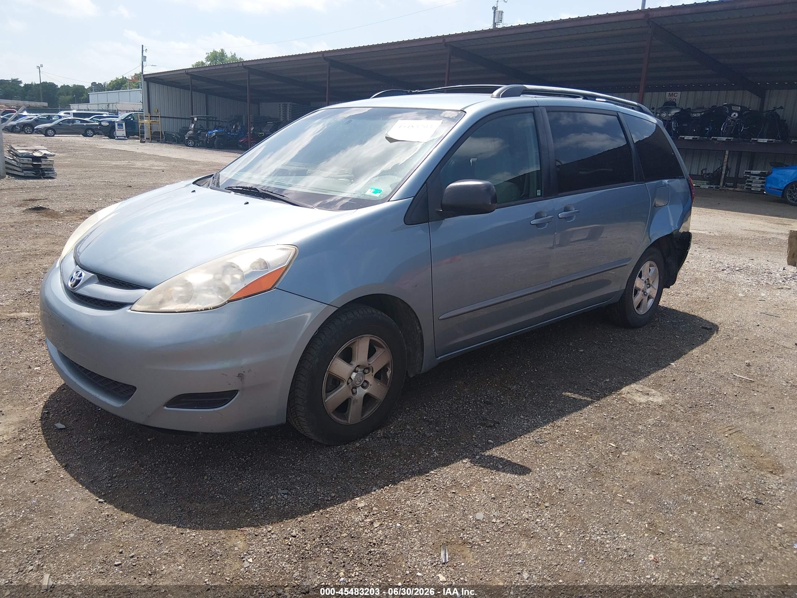 2007 Toyota Sienna Le Light Blue vin: 5TDZK23C27S001029