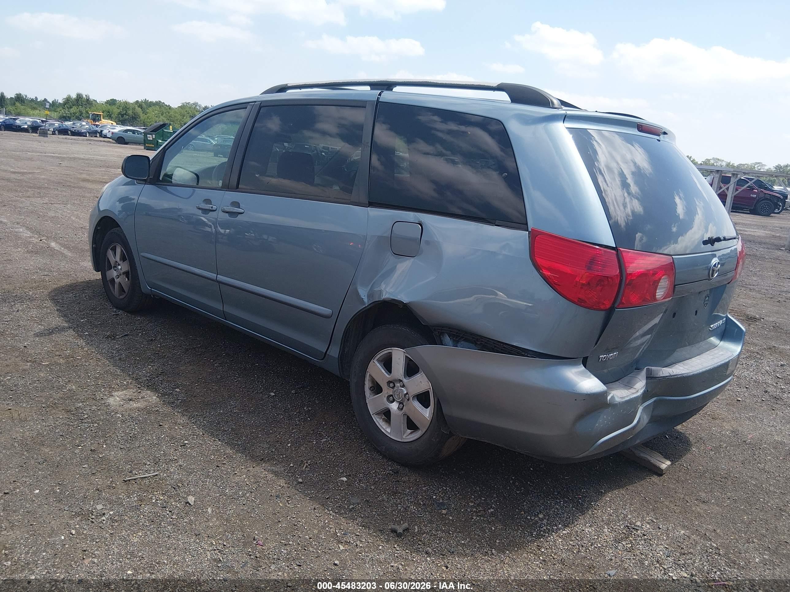 2007 Toyota Sienna Le Light Blue vin: 5TDZK23C27S001029