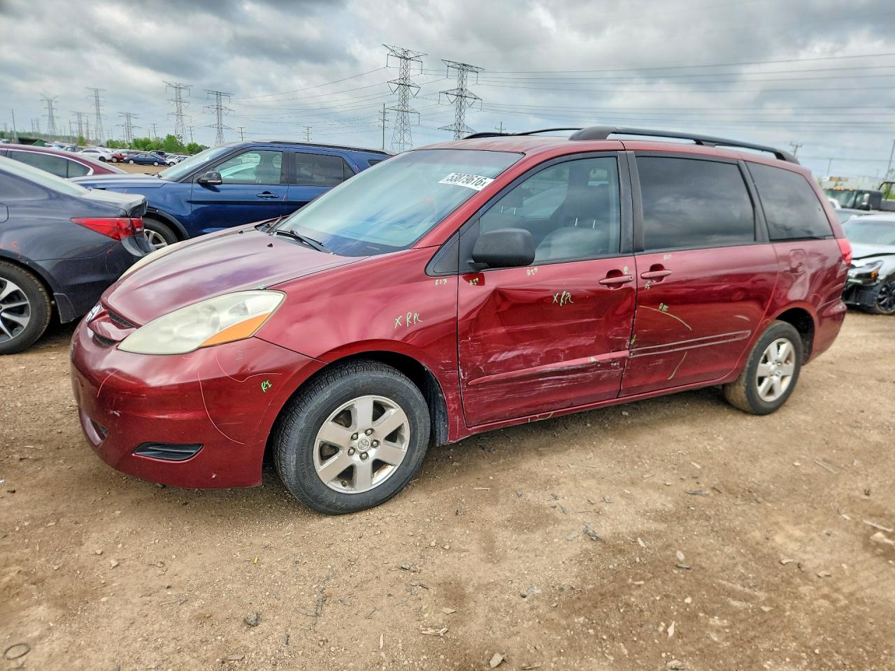 2007 Toyota Sienna Le 7-passenger Burgundy vin: 5TDZK23C27S003069