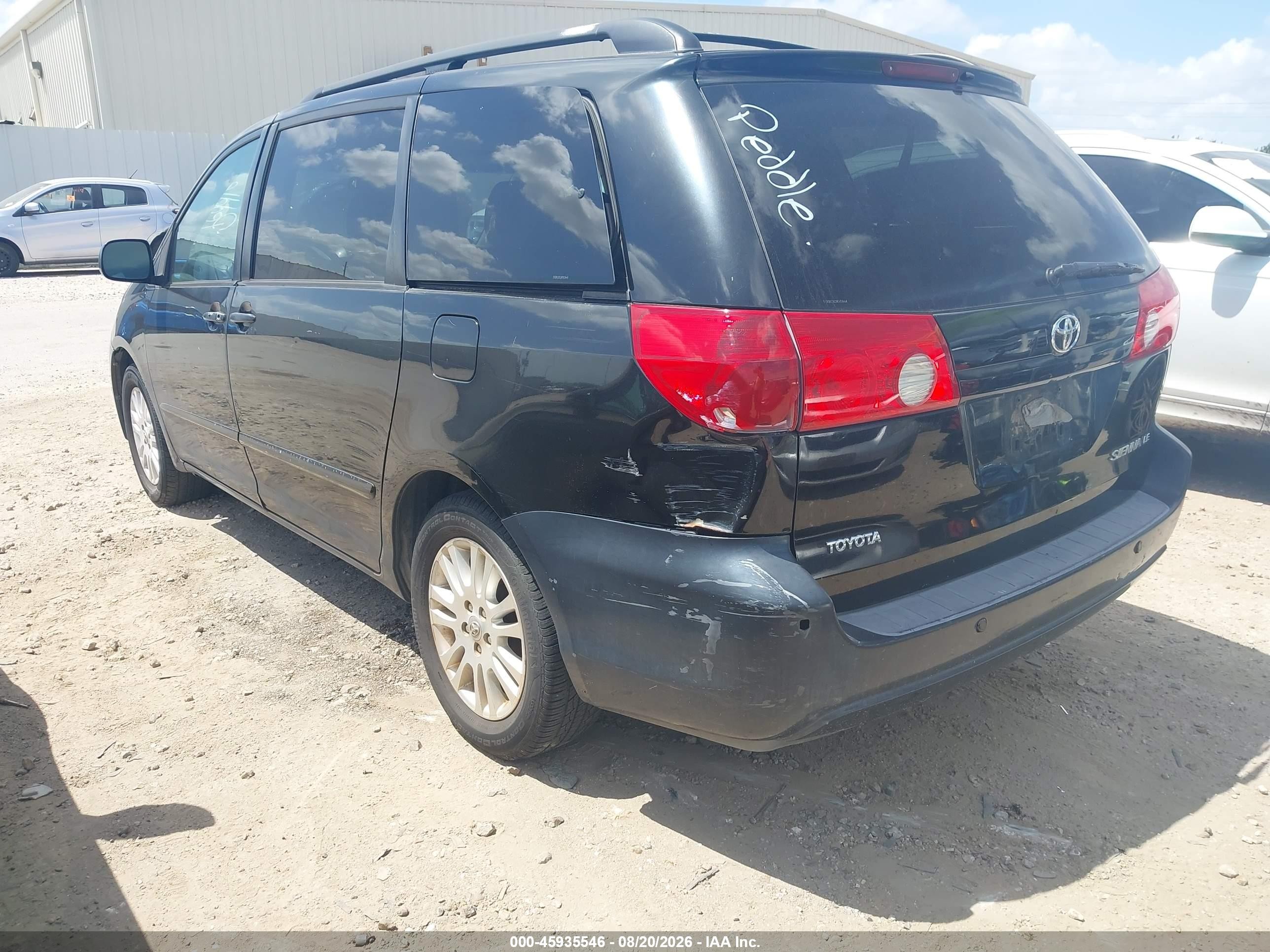 2008 Toyota Sienna Le Черный vin: 5TDZK23C28S123648