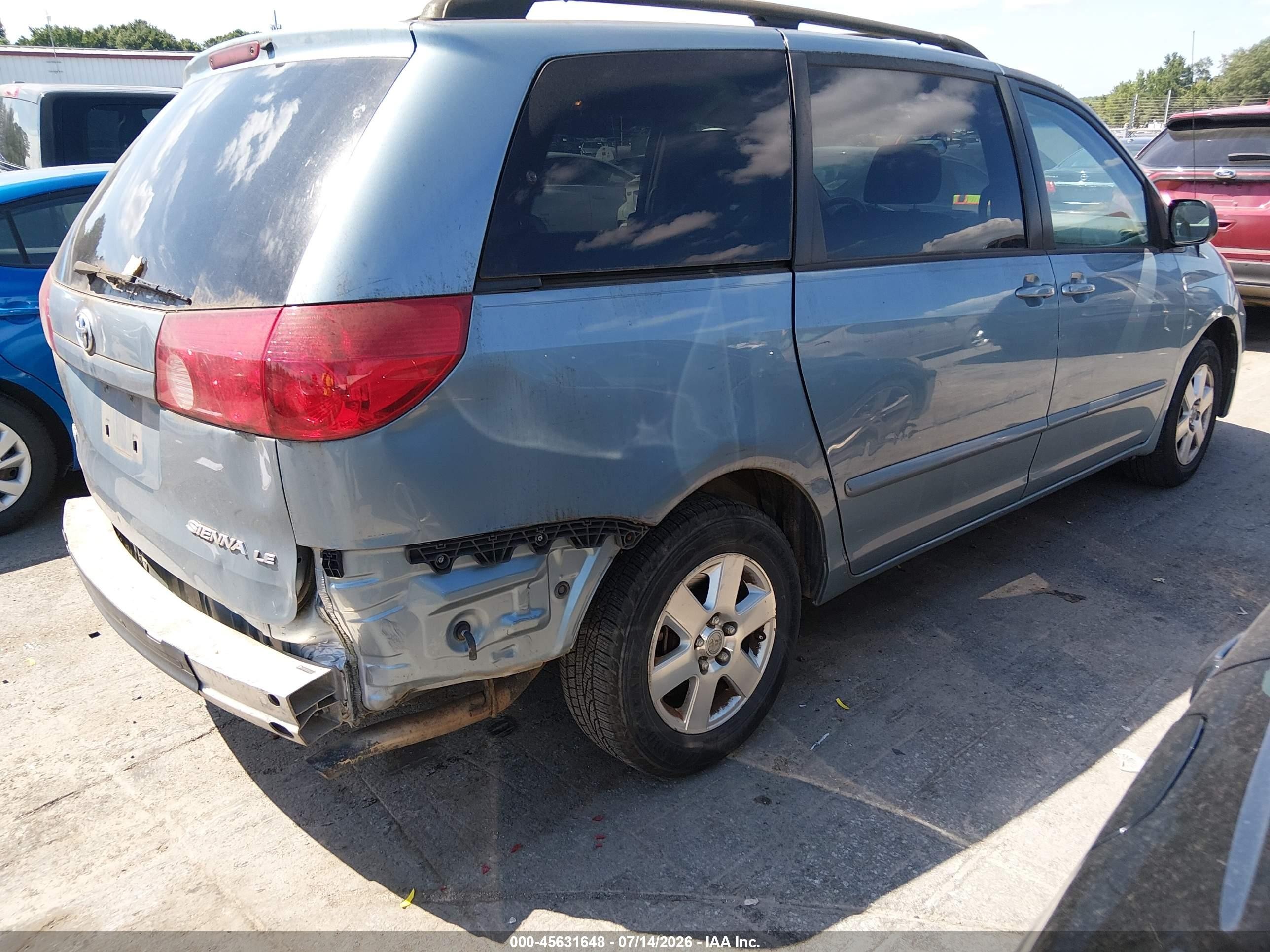 2008 Toyota Sienna Le Blue vin: 5TDZK23C28S192081
