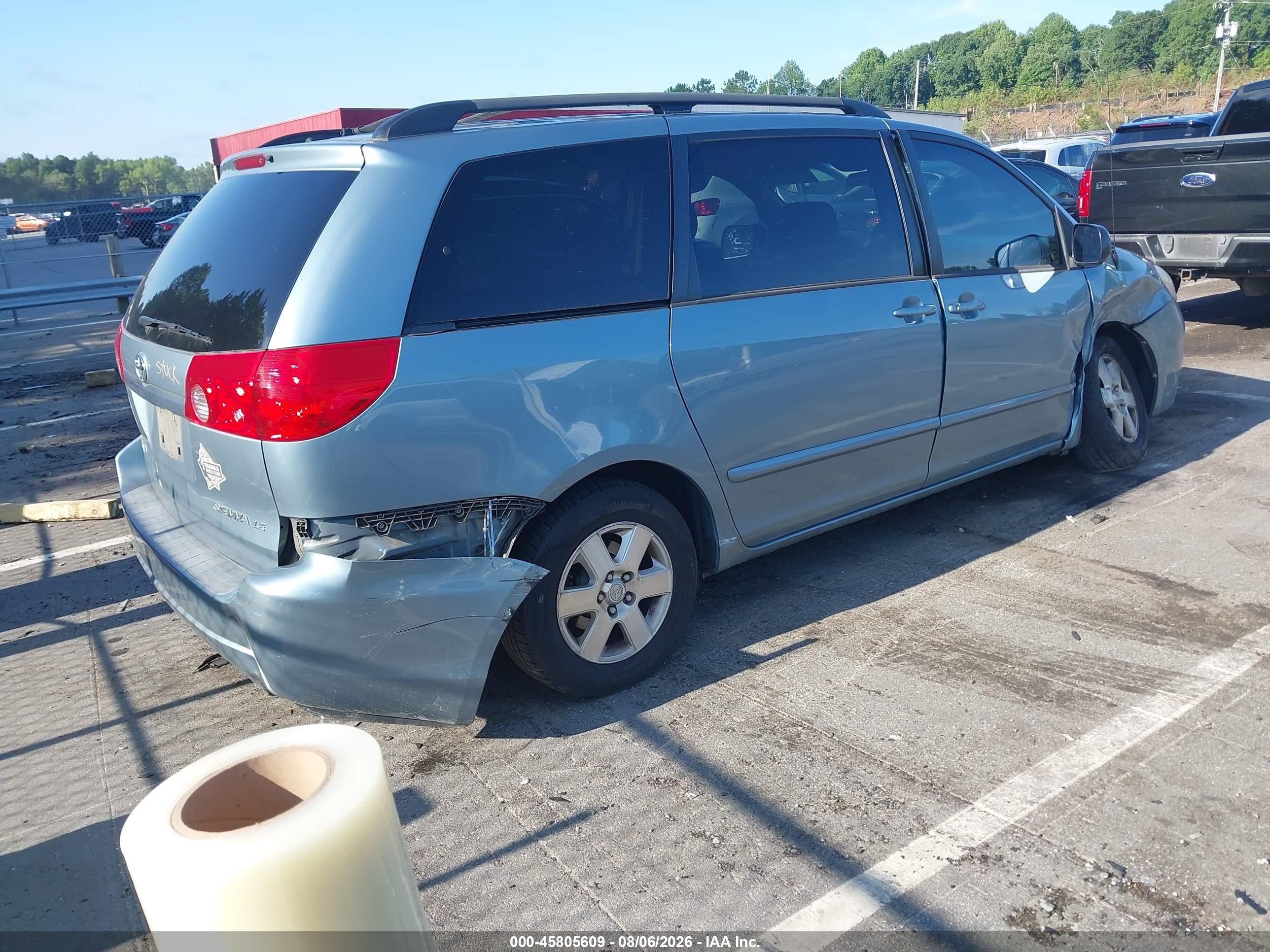 2008 Toyota Sienna Le Light Blue vin: 5TDZK23C28S205511