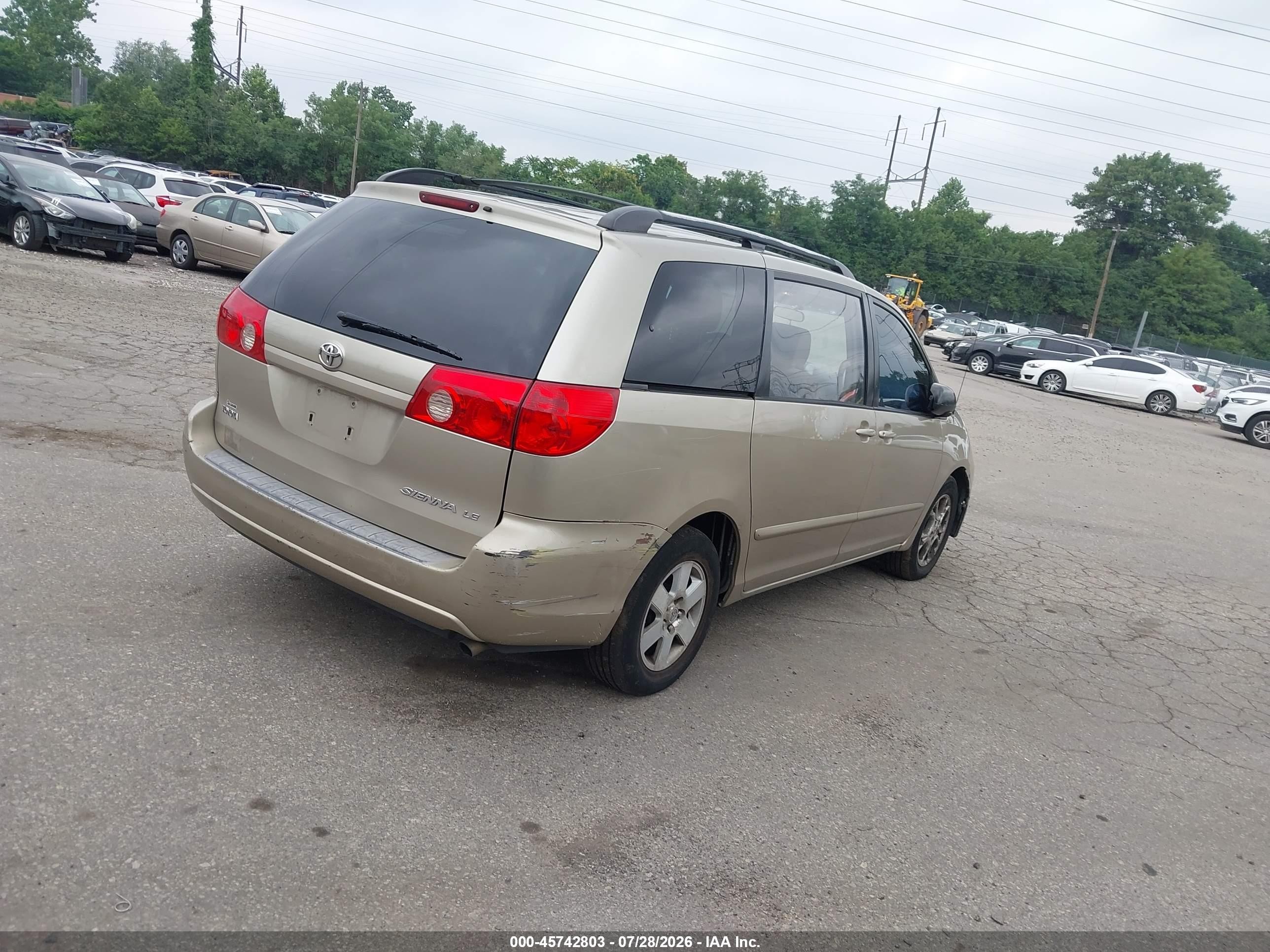 2007 Toyota Sienna Le Gold vin: 5TDZK23C37S083997