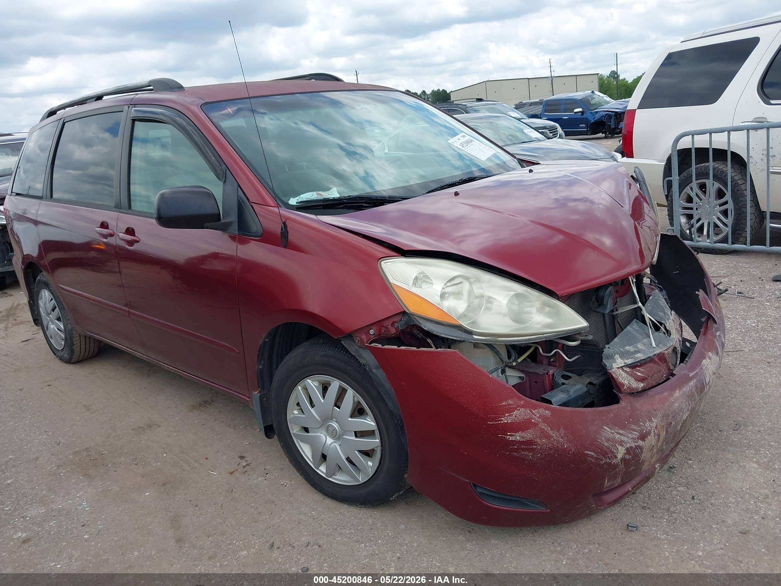 2008 Toyota Sienna Le Burgundy vin: 5TDZK23C38S116028