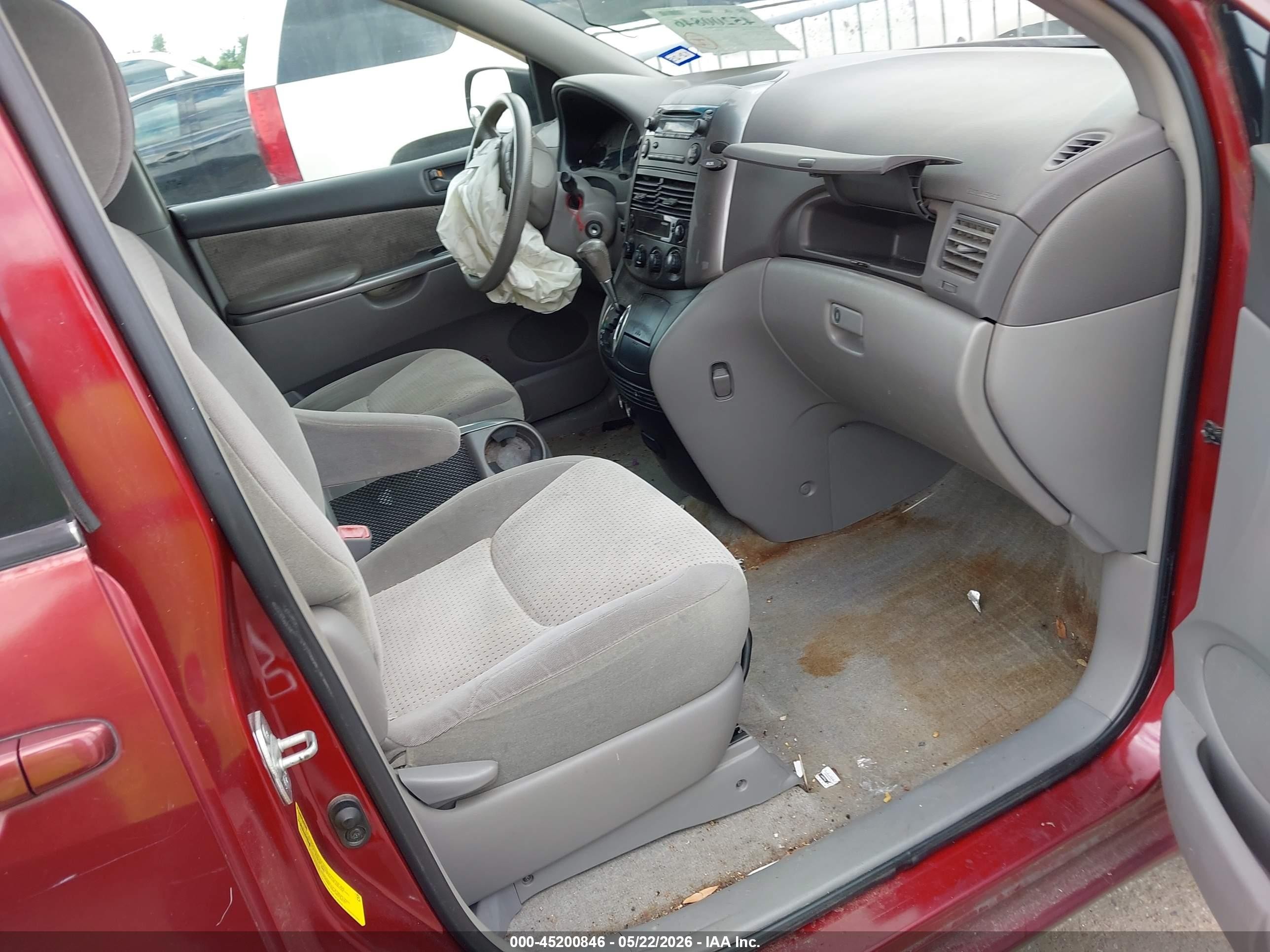 2008 Toyota Sienna Le Burgundy vin: 5TDZK23C38S116028