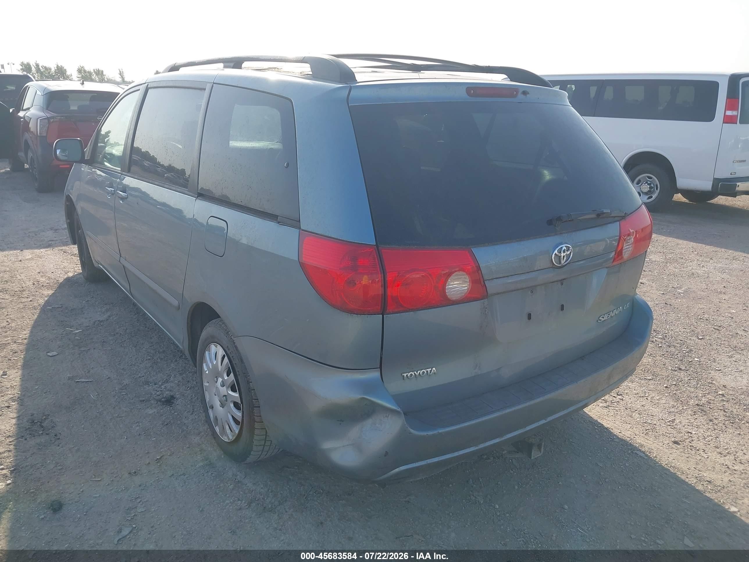 2008 Toyota Sienna Le Blue vin: 5TDZK23C38S123397