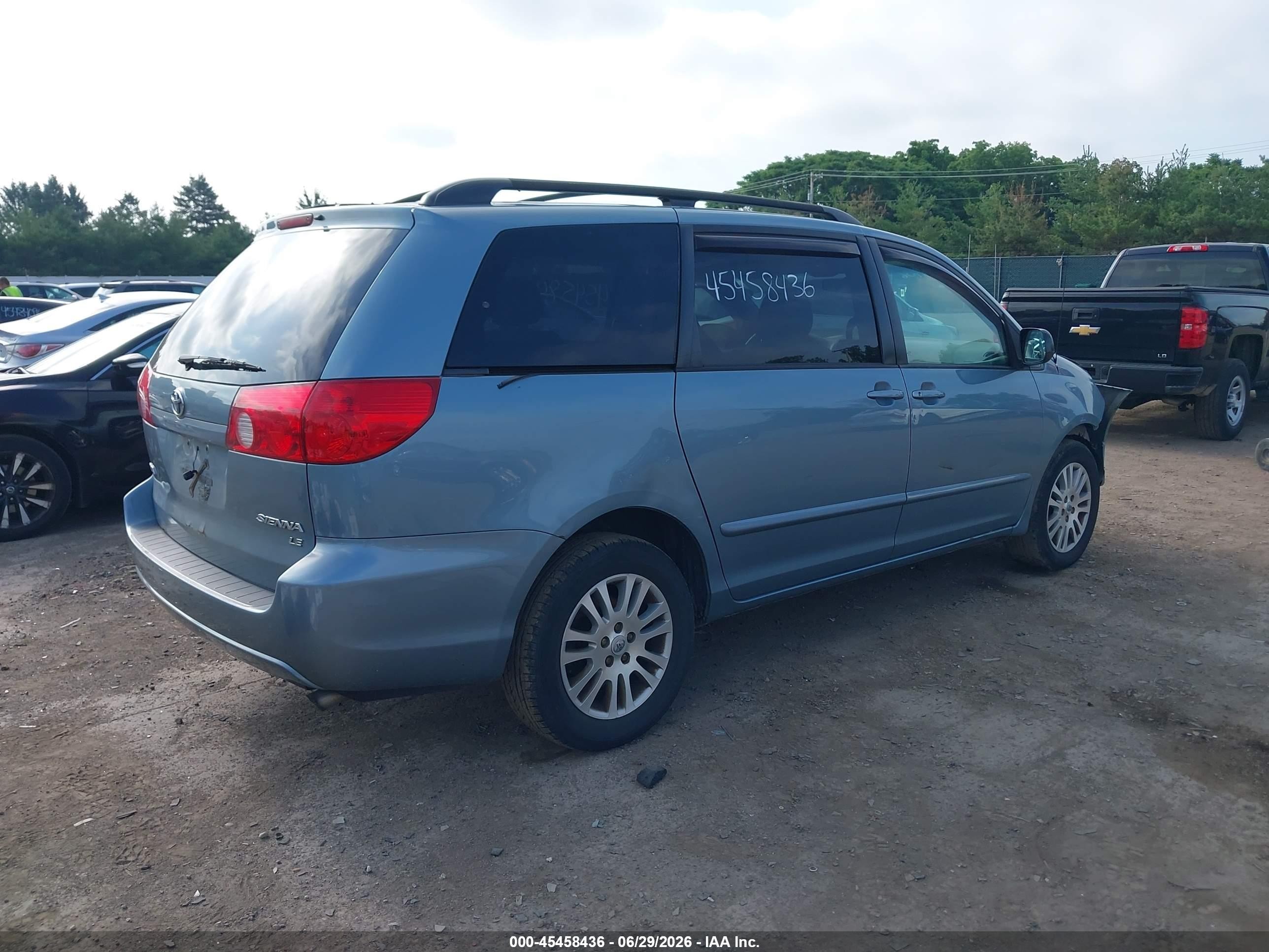 2008 Toyota Sienna Le Light Blue vin: 5TDZK23C38S163480