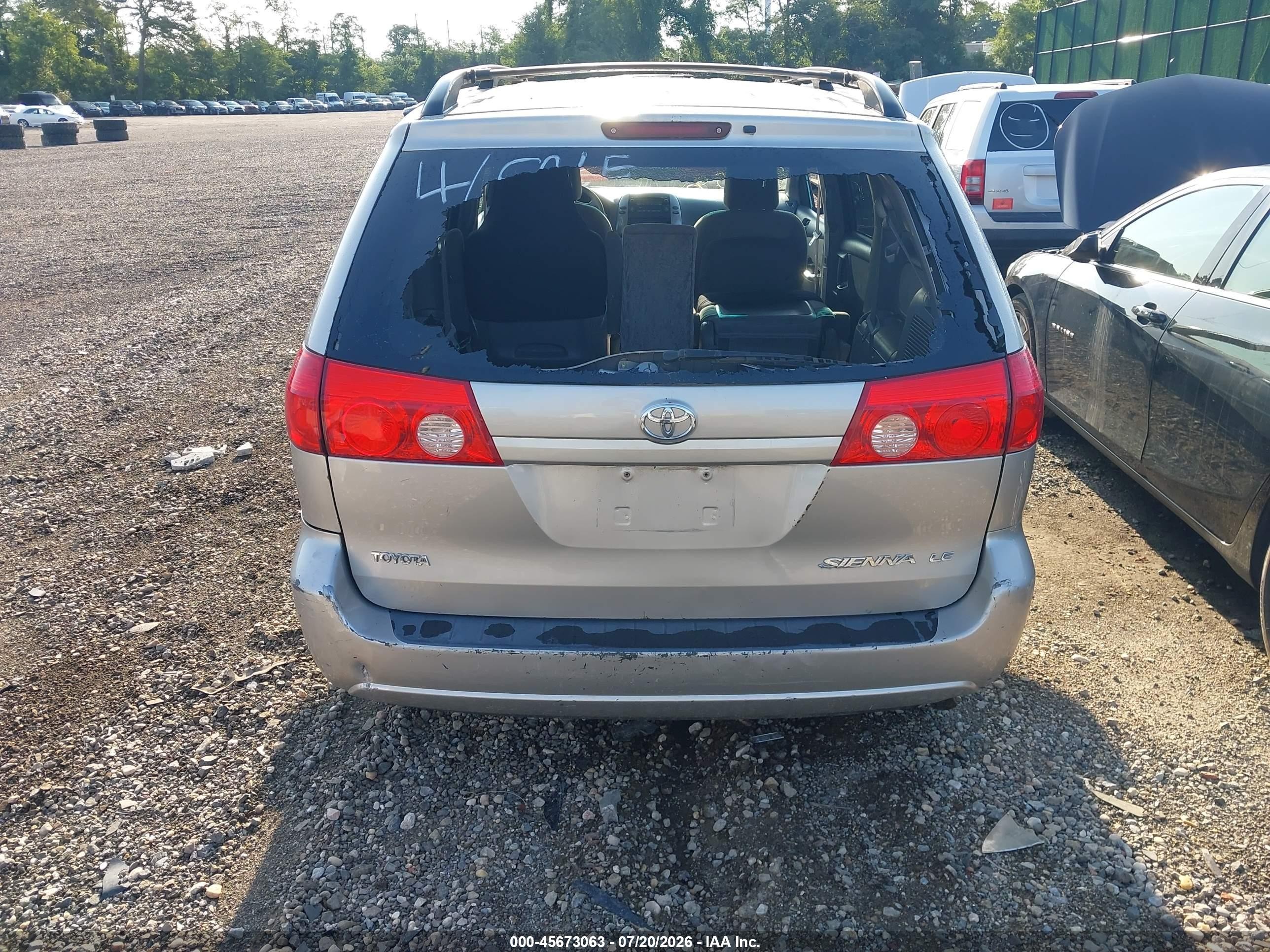 2009 Toyota Sienna Le Серый vin: 5TDZK23C39S263452