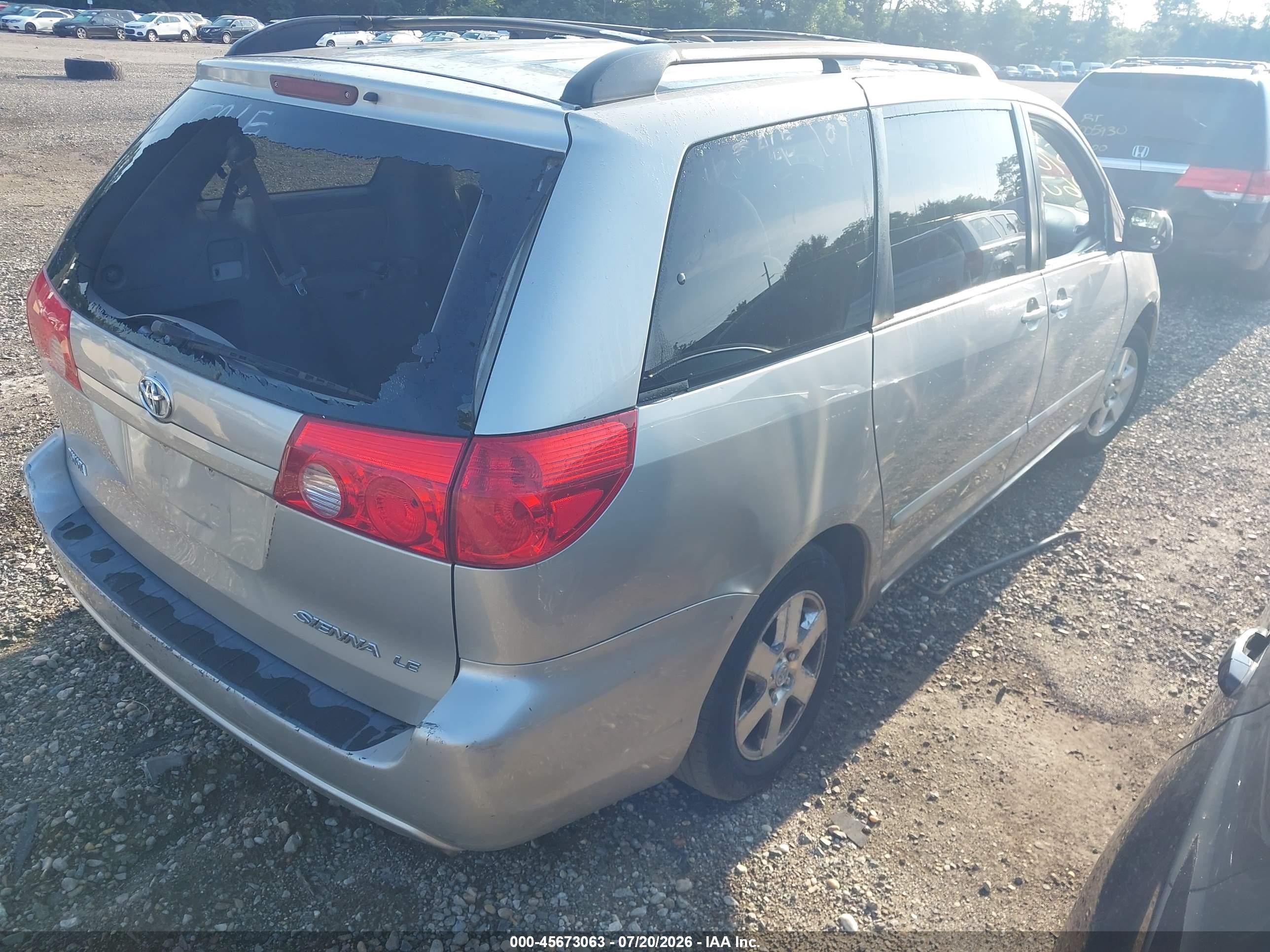 2009 Toyota Sienna Le Серый vin: 5TDZK23C39S263452