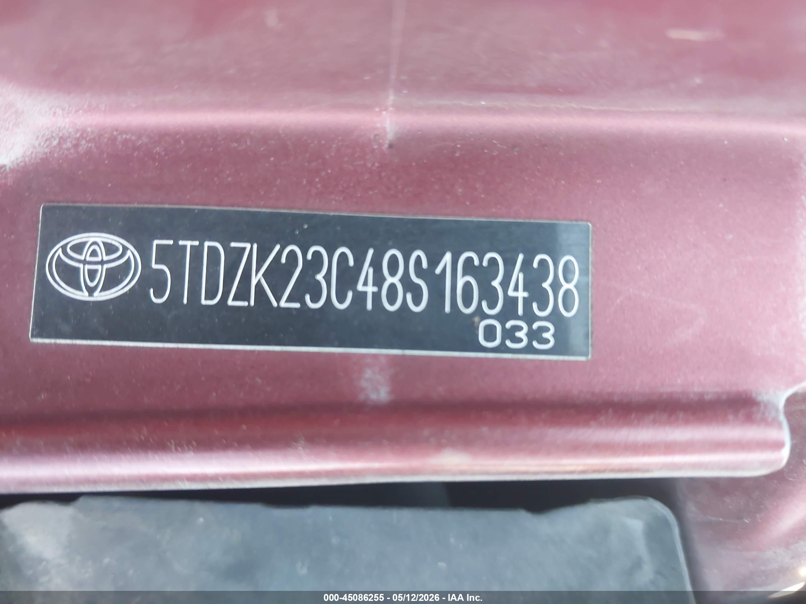 2008 Toyota Sienna Le White vin: 5TDZK23C48S163438