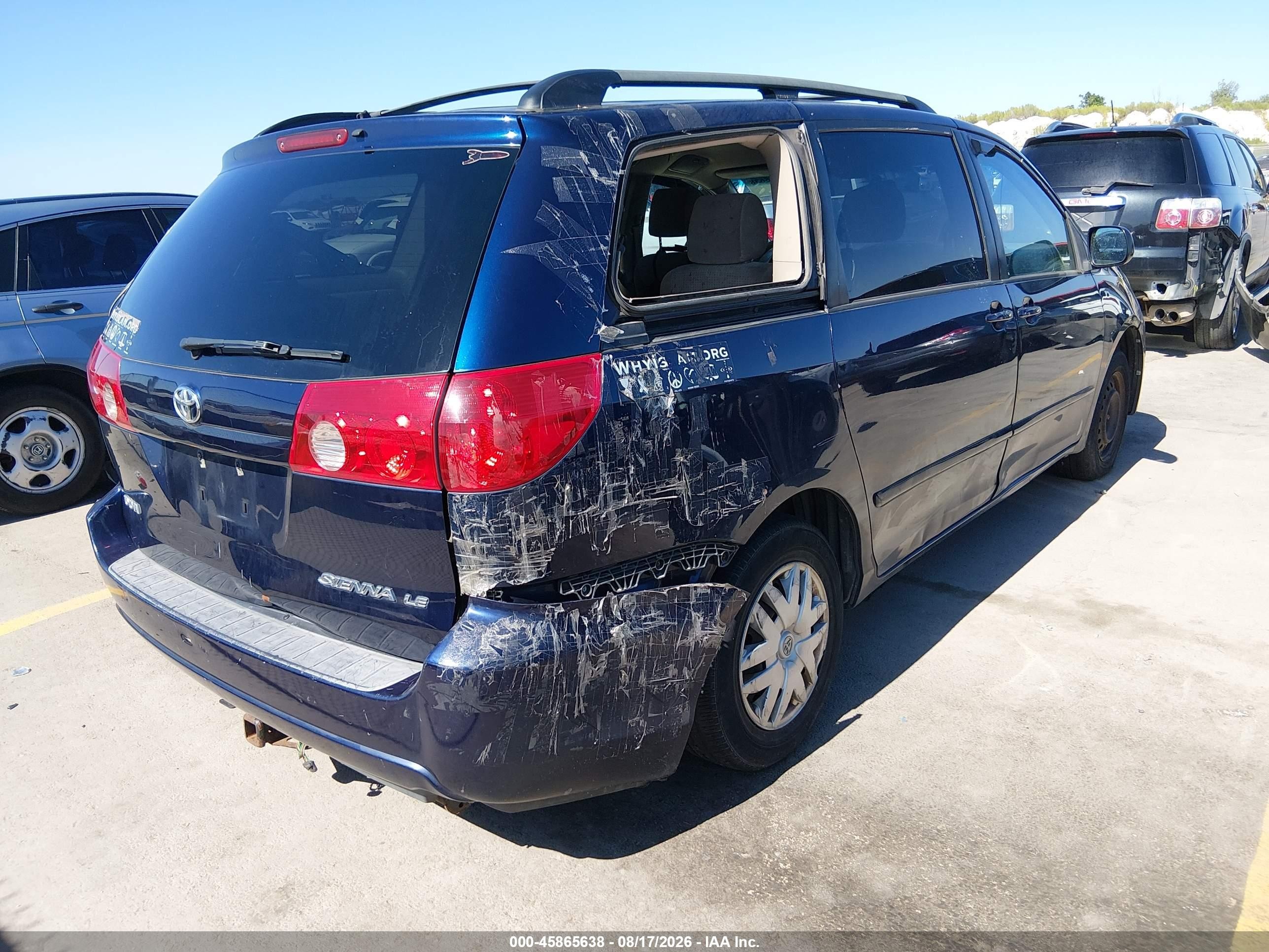 2007 Toyota Sienna Le Dark Blue vin: 5TDZK23C57S005169
