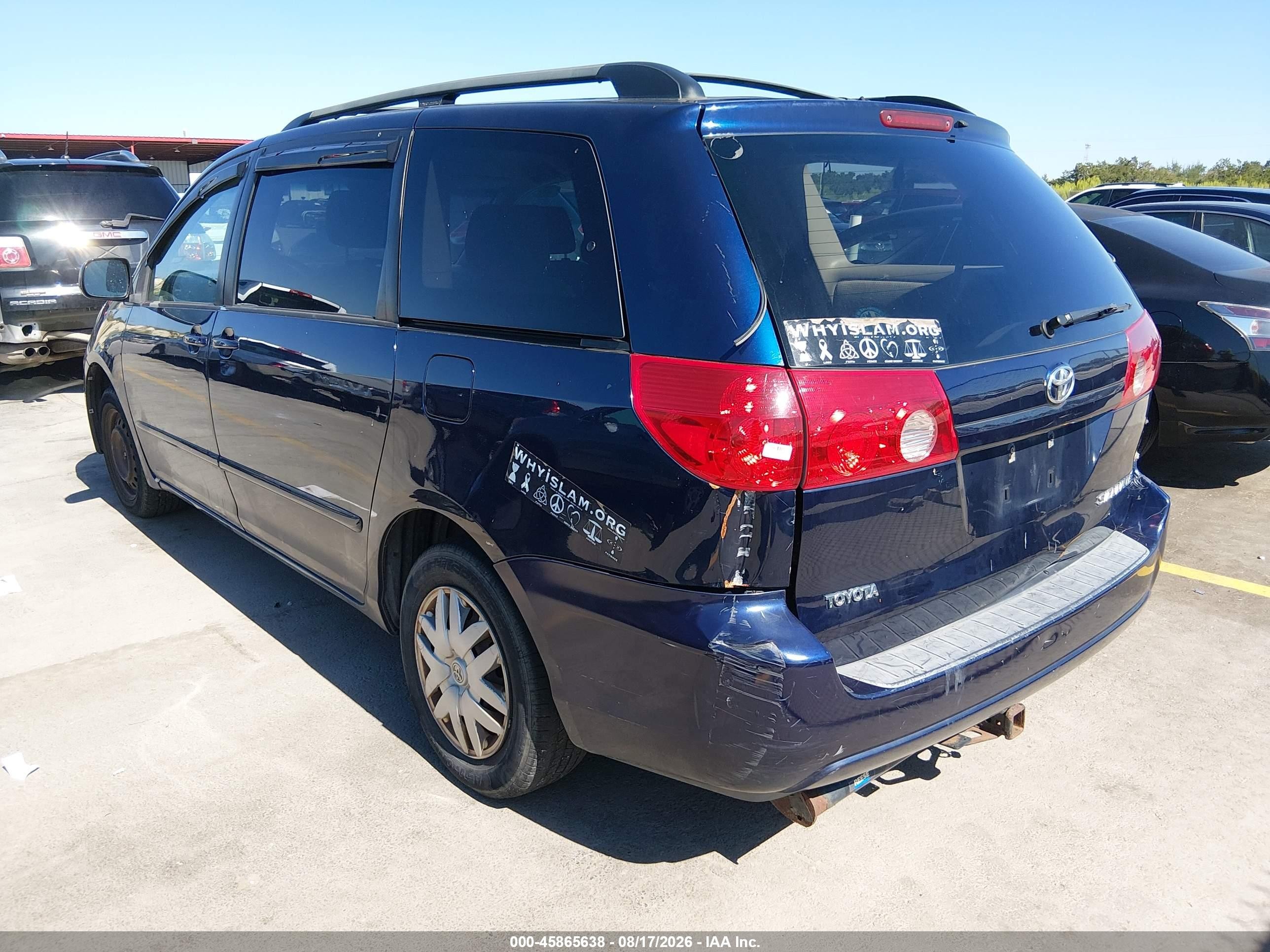 2007 Toyota Sienna Le Dark Blue vin: 5TDZK23C57S005169
