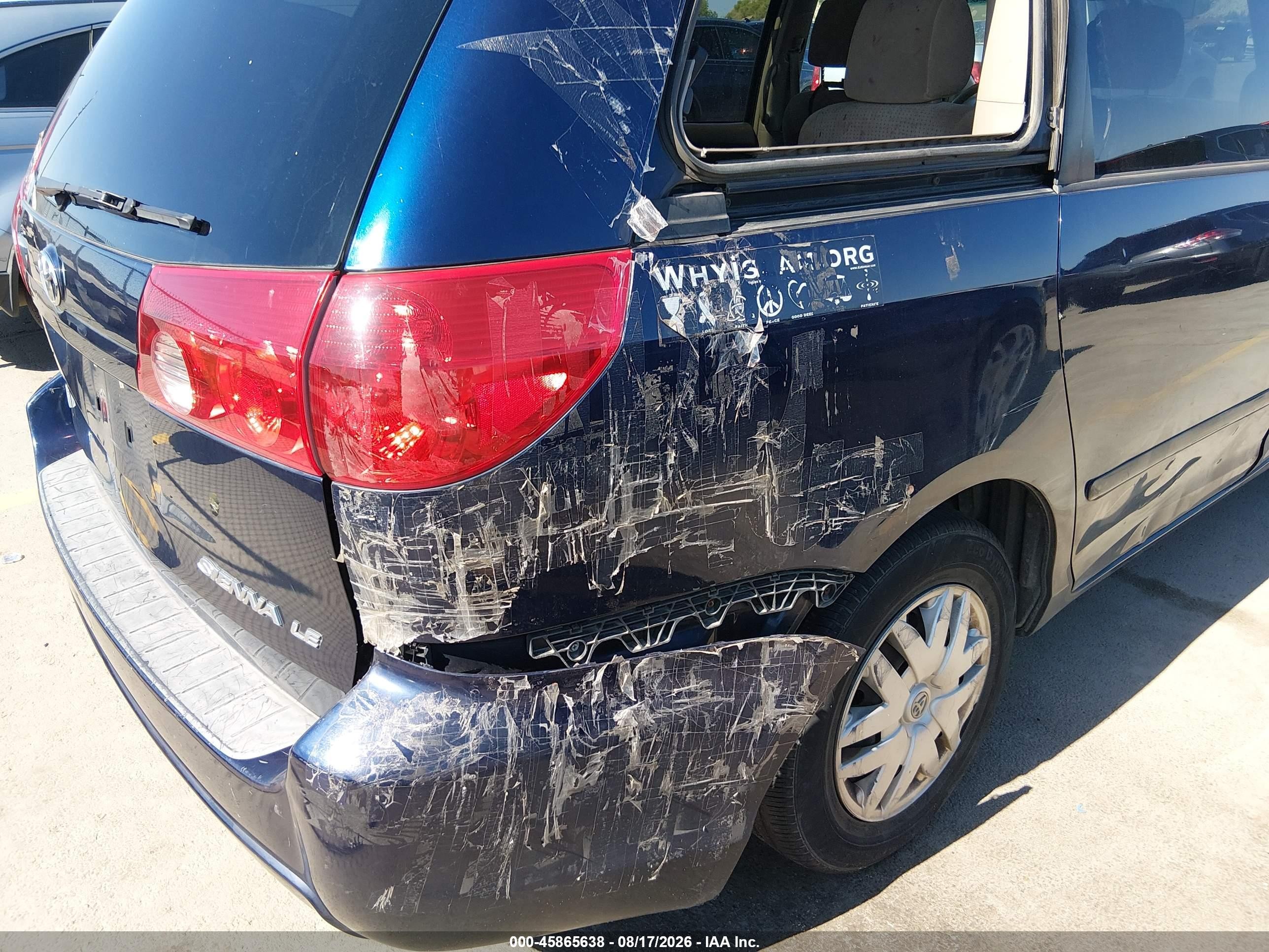 2007 Toyota Sienna Le Dark Blue vin: 5TDZK23C57S005169