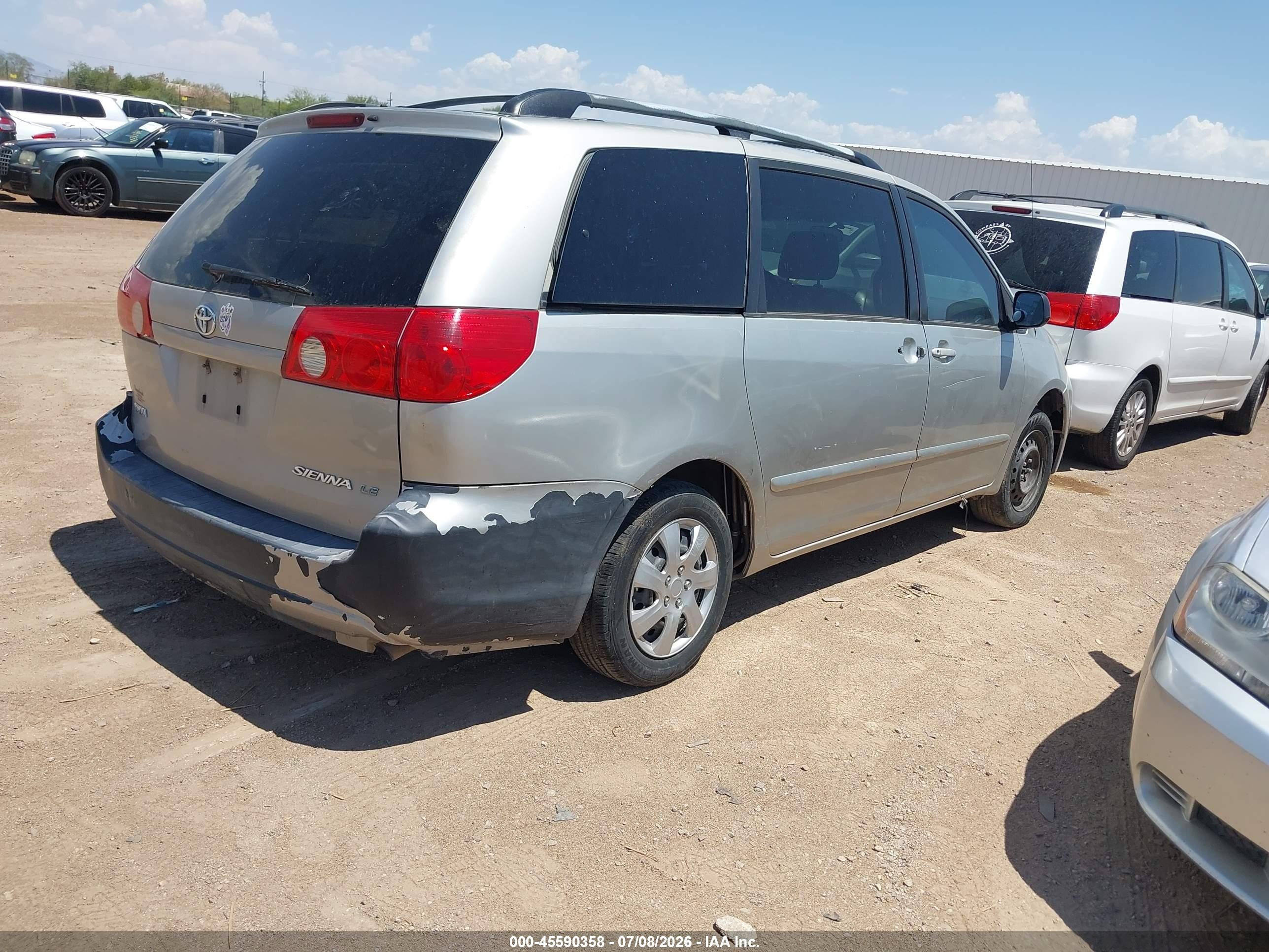 2007 Toyota Sienna Le Silver vin: 5TDZK23C57S054307
