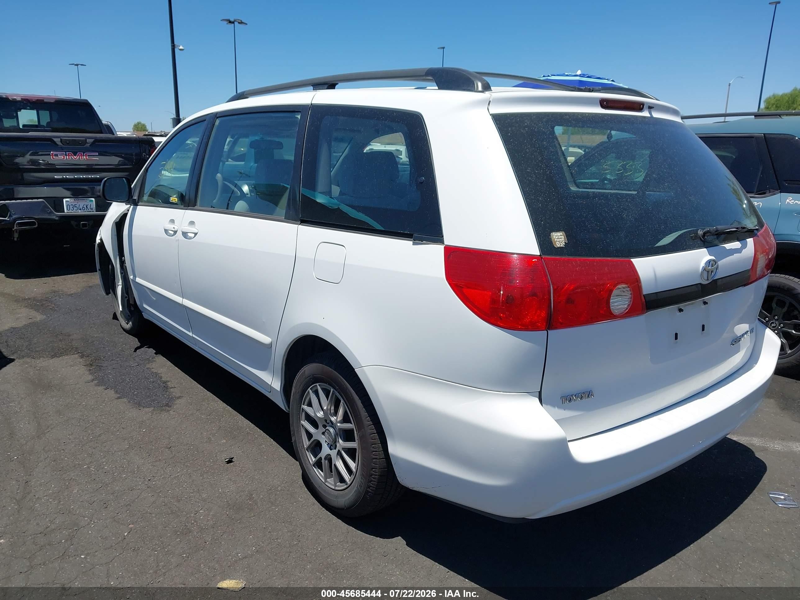 2008 Toyota Sienna Ce White vin: 5TDZK23C58S121344