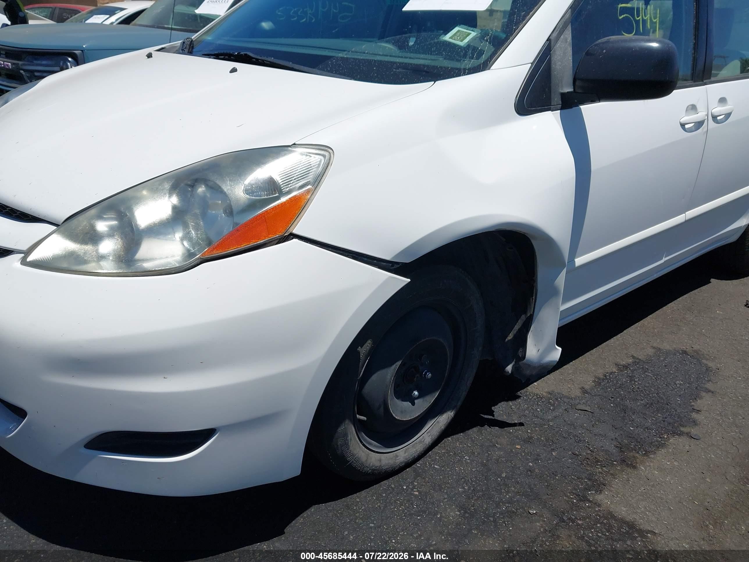2008 Toyota Sienna Ce White vin: 5TDZK23C58S121344