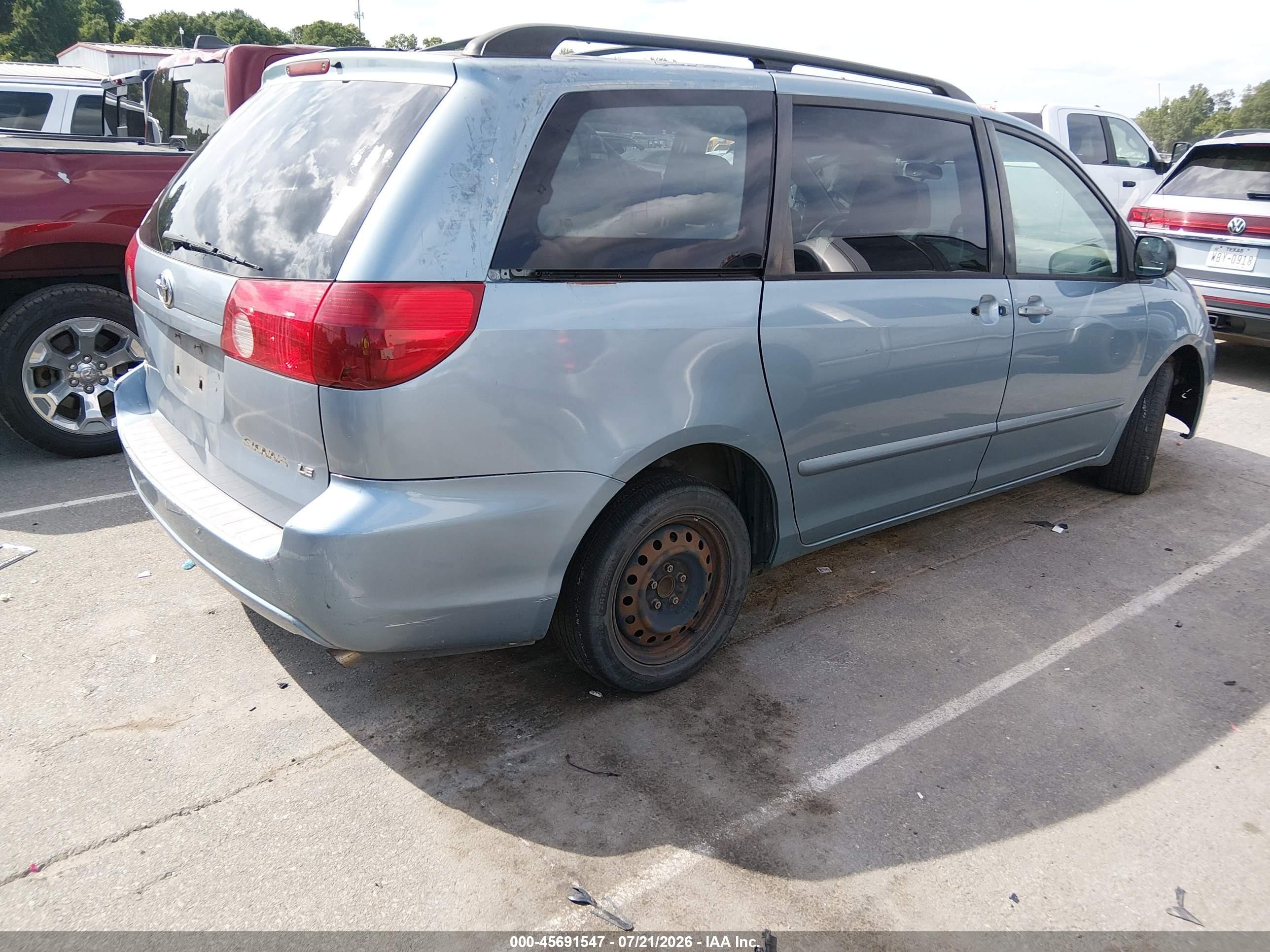 2008 Toyota Sienna Le Синий vin: 5TDZK23C58S174402