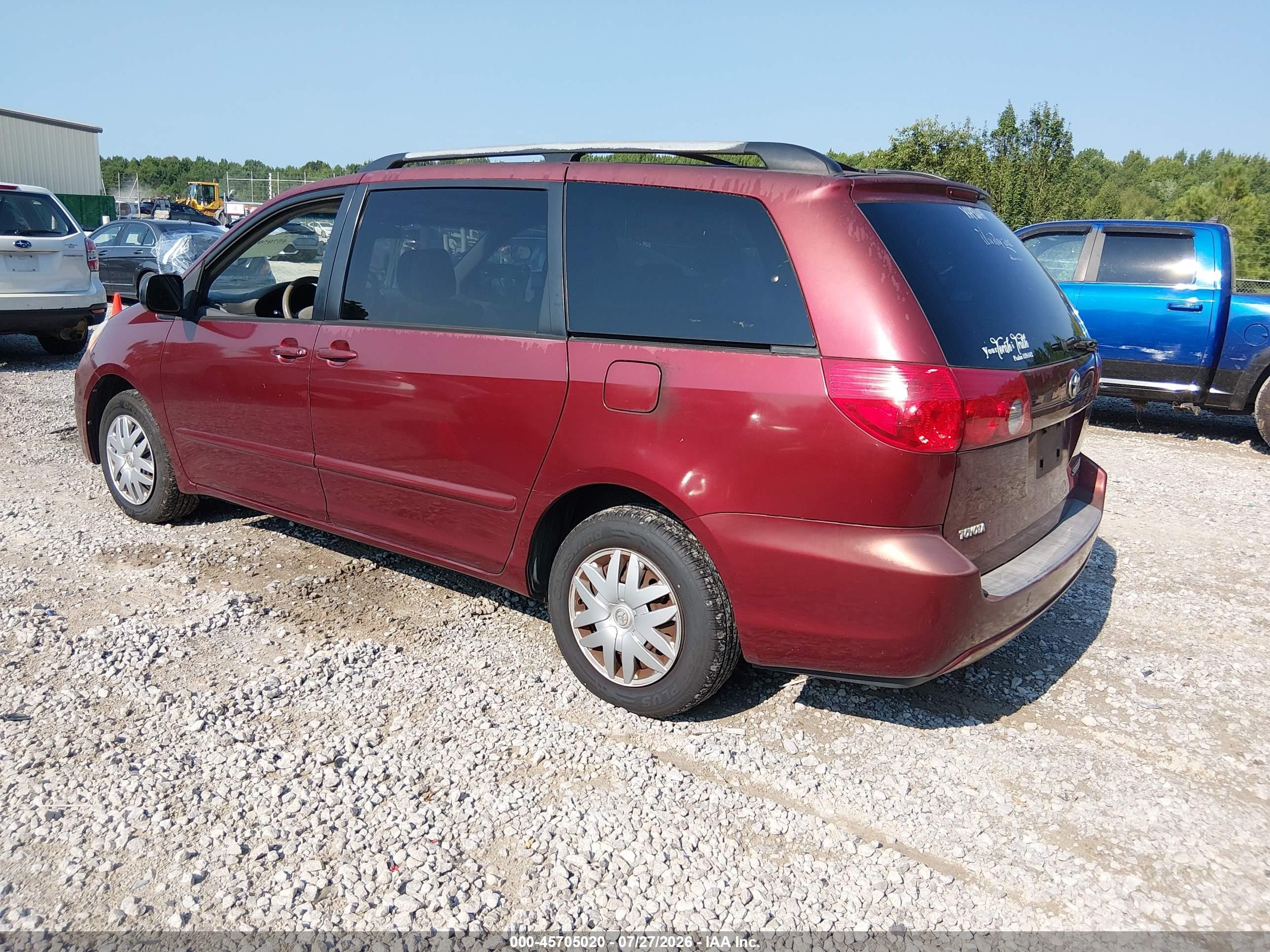2008 Toyota Sienna Le Red vin: 5TDZK23C68S170830