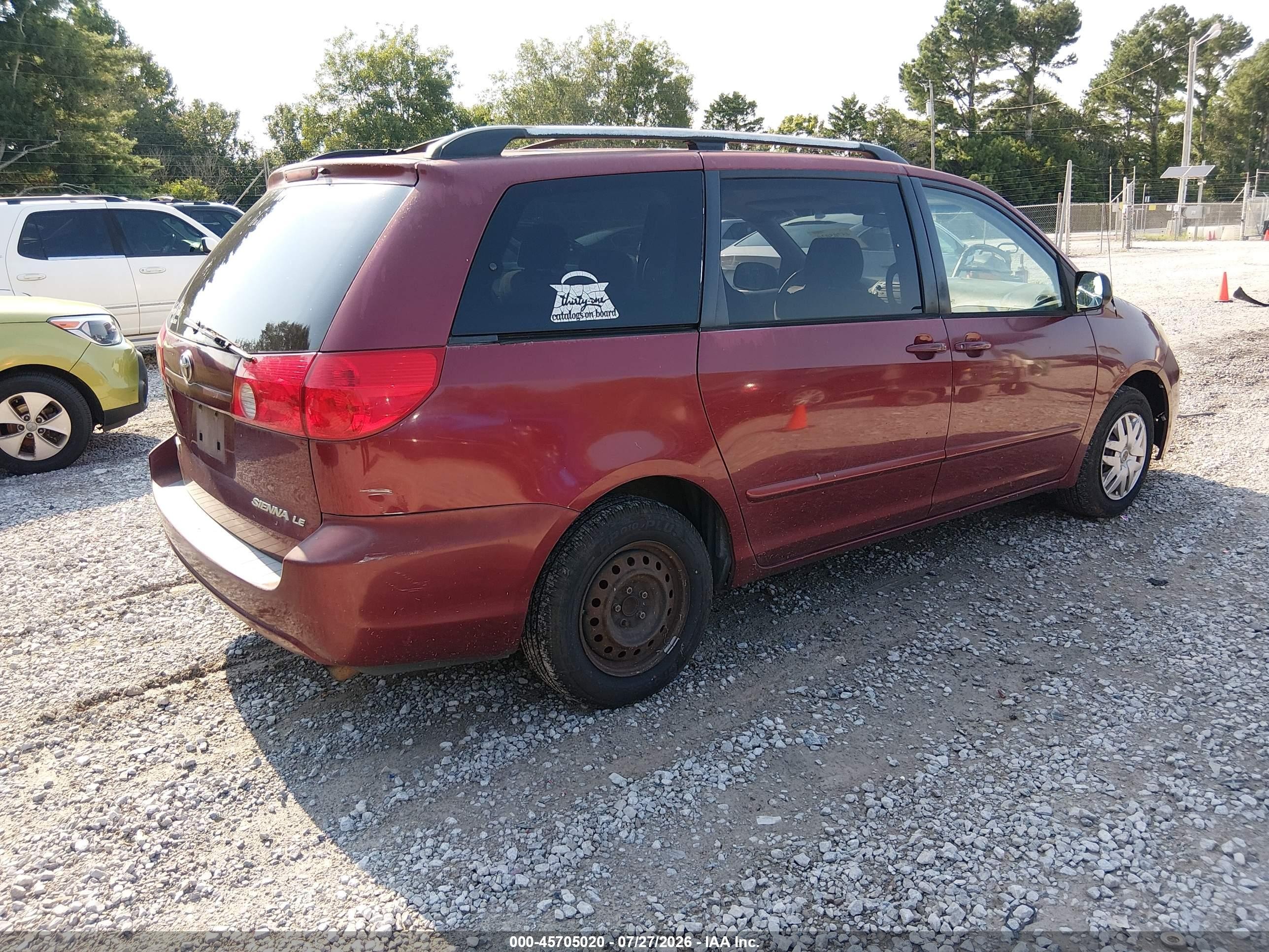 2008 Toyota Sienna Le Red vin: 5TDZK23C68S170830