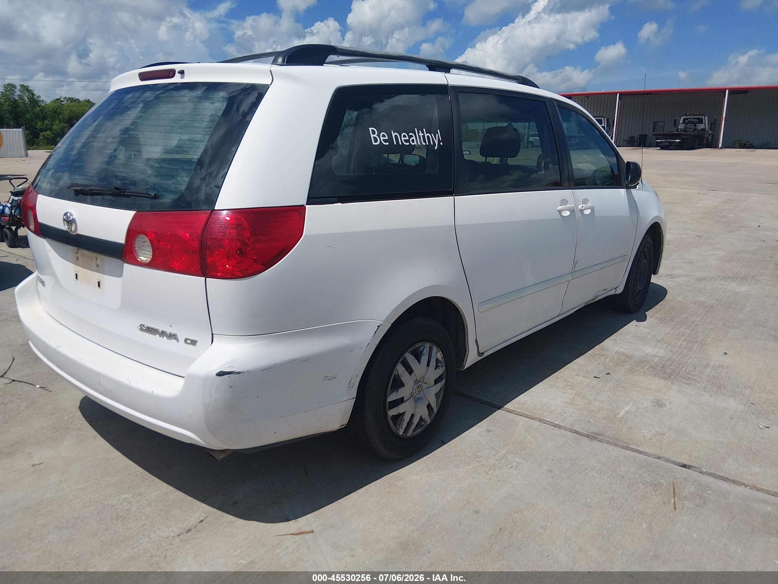 2008 Toyota Sienna Ce White vin: 5TDZK23C68S185859