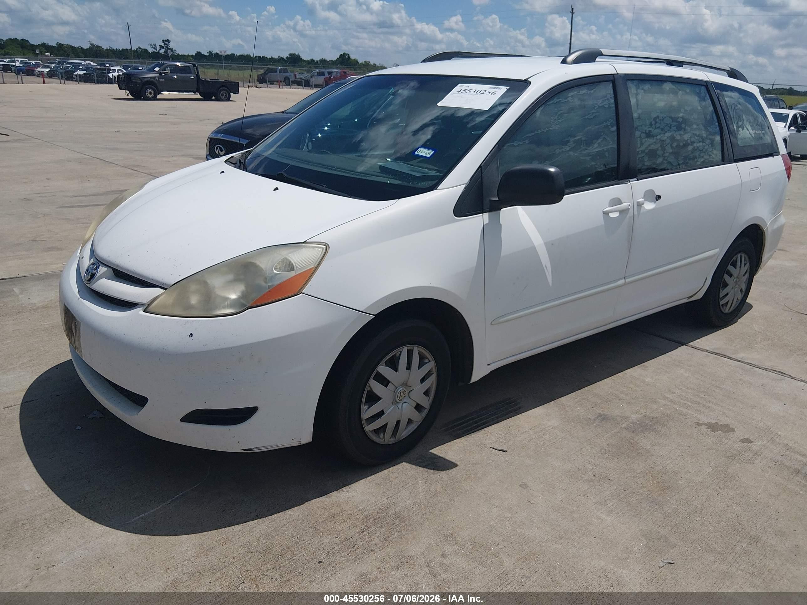 2008 Toyota Sienna Ce White vin: 5TDZK23C68S185859