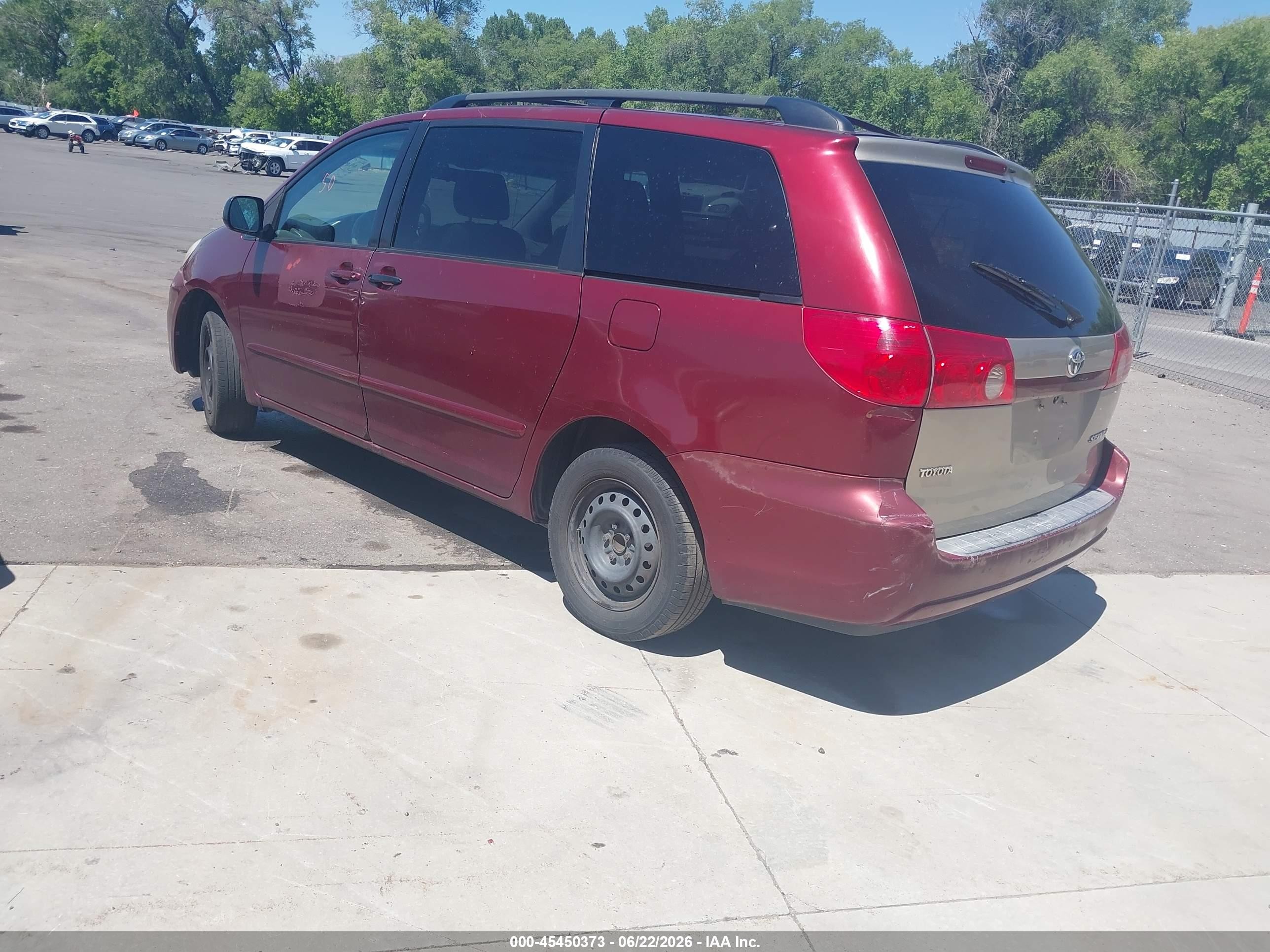 2007 Toyota Sienna Le Red vin: 5TDZK23C77S043244