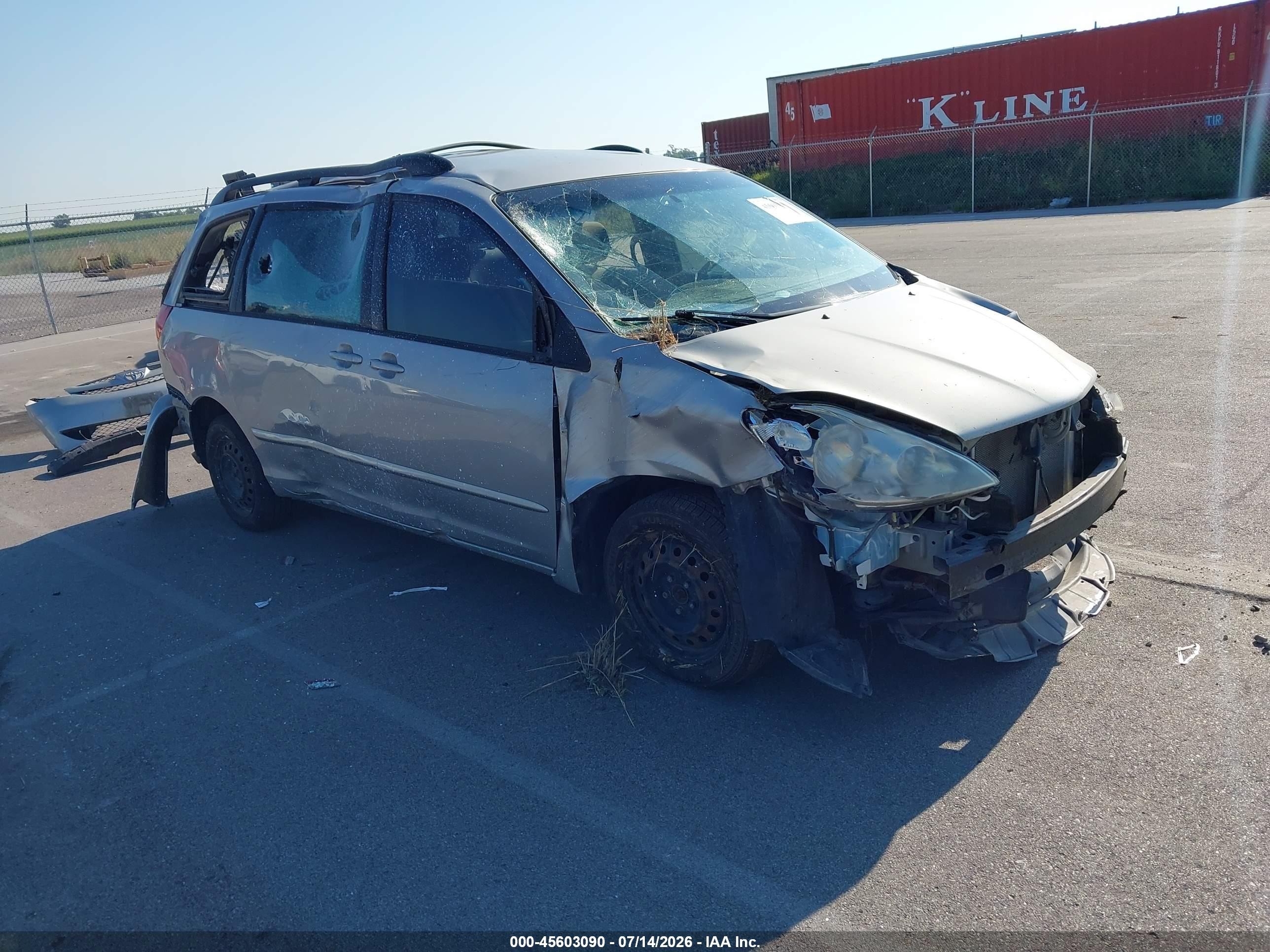 2007 Toyota Sienna Ce Silver vin: 5TDZK23C77S053420