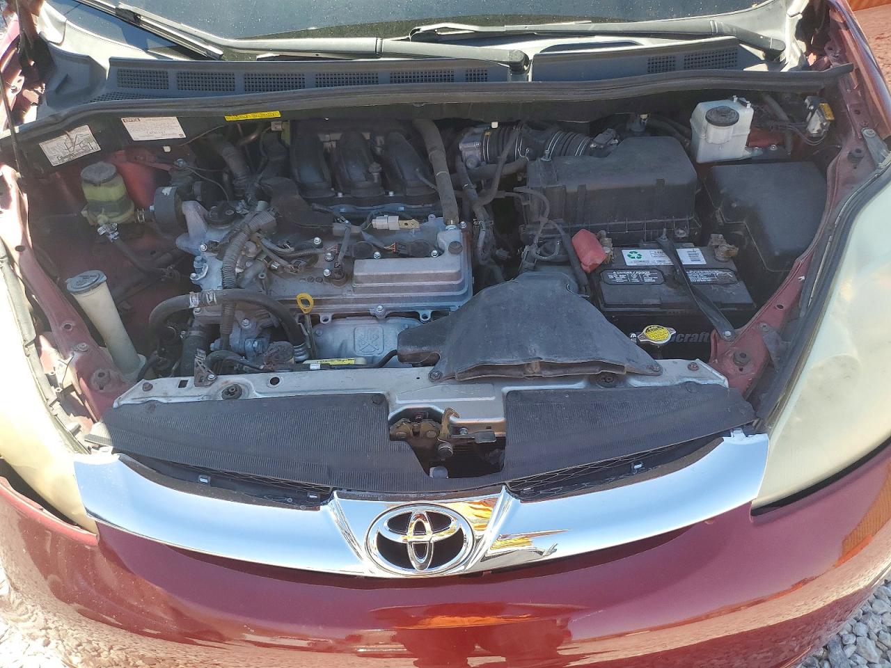 2007 Toyota Sienna Ce 7-passenger Бордовый vin: 5TDZK23C77S074798