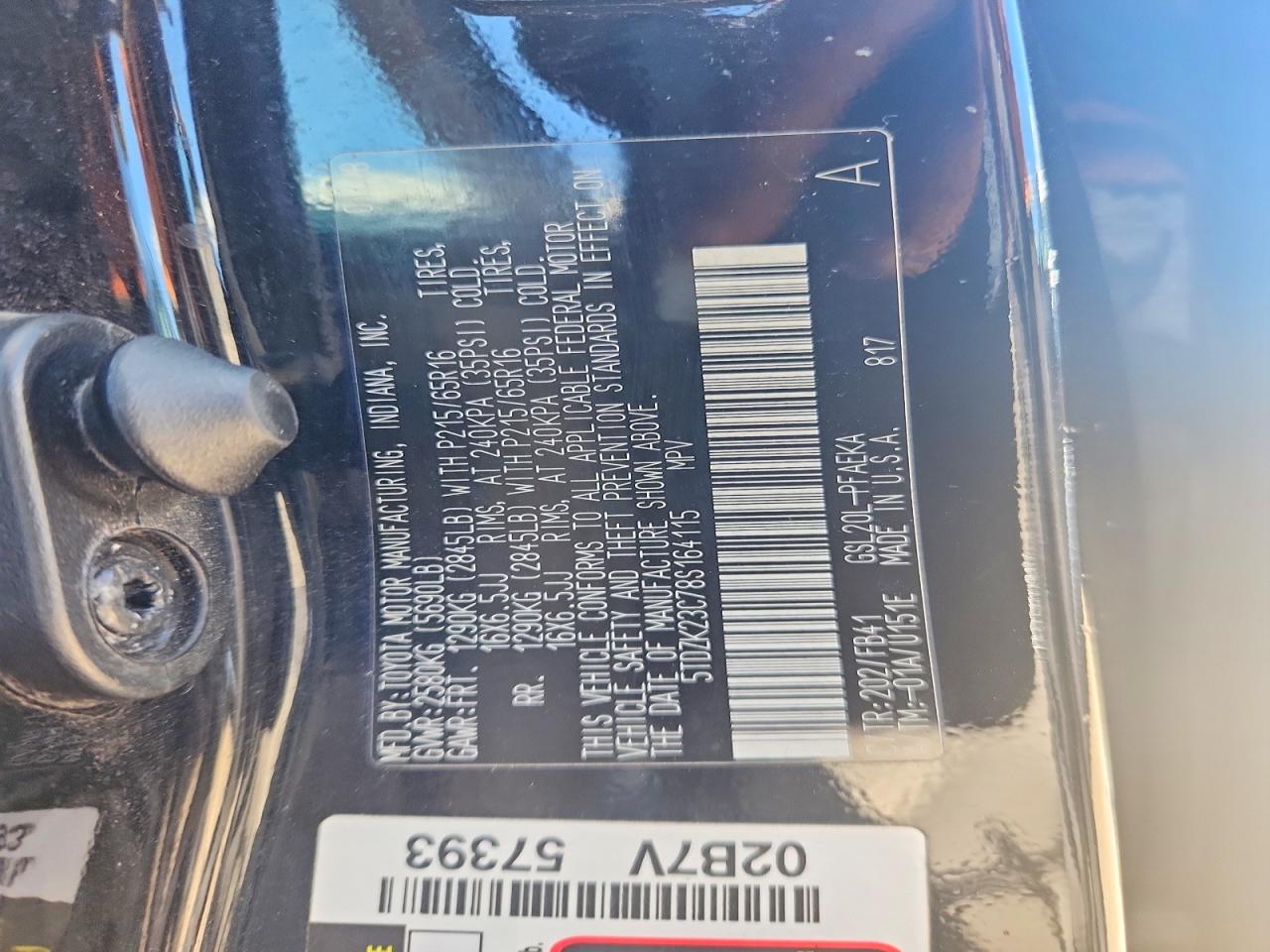 2008 Toyota Sienna Ce 7-passenger Черный vin: 5TDZK23C78S164115