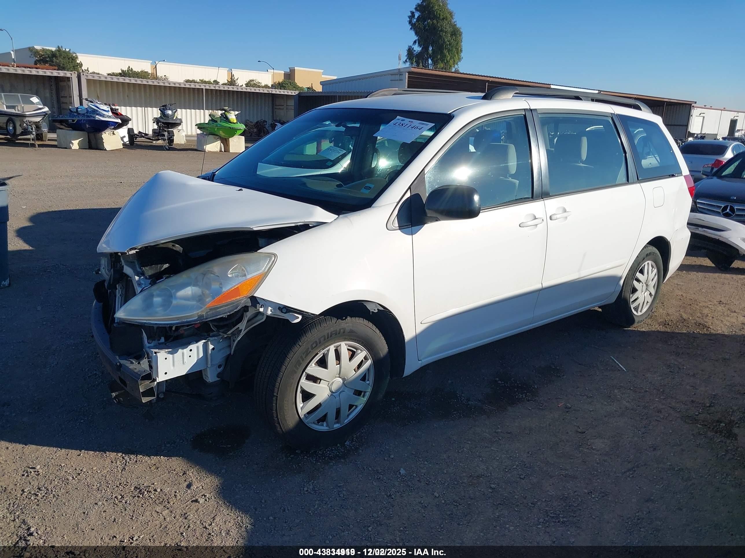 2007 Toyota Sienna Ce Белый vin: 5TDZK23C87S016506