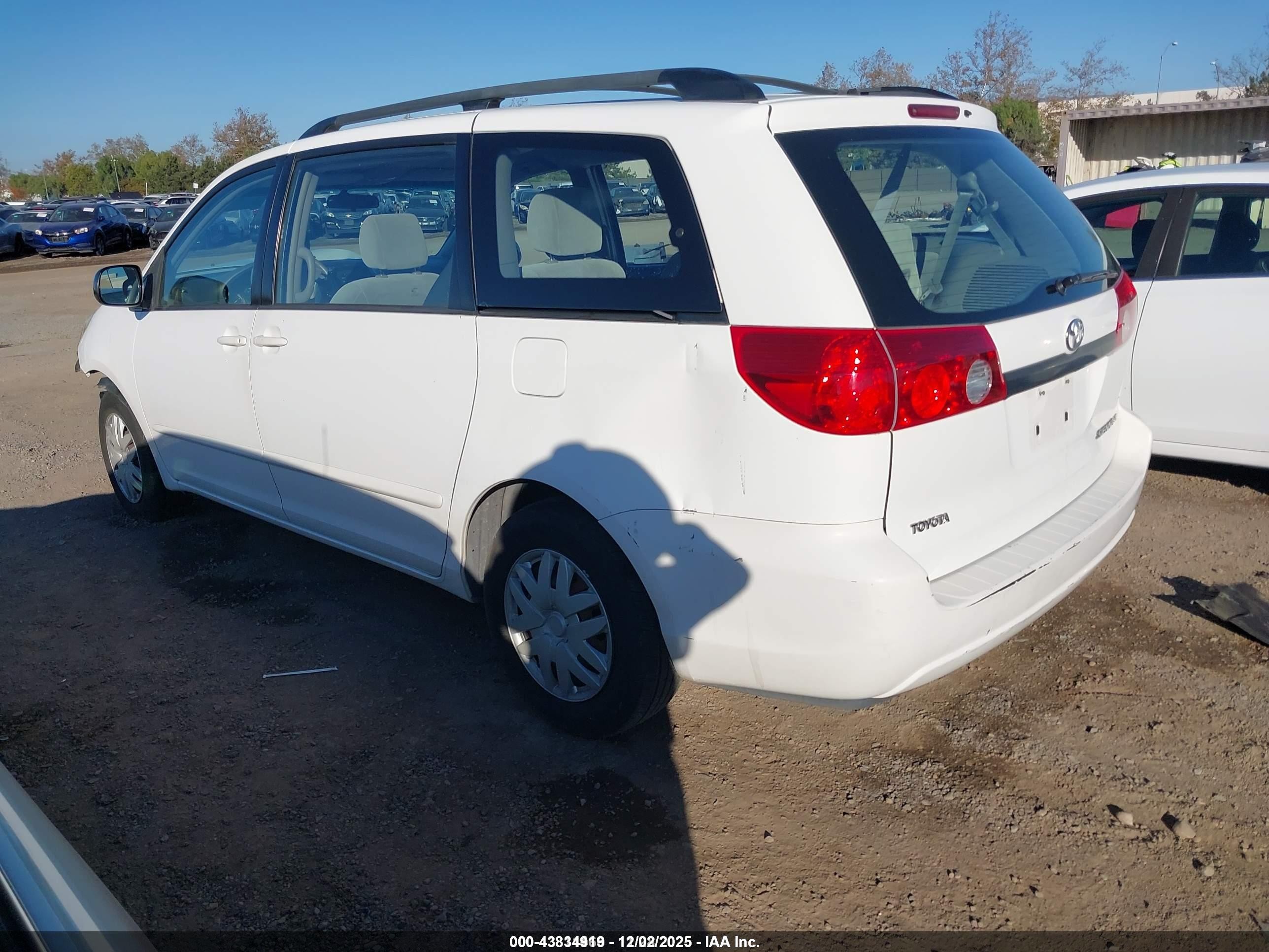 2007 Toyota Sienna Ce Белый vin: 5TDZK23C87S016506