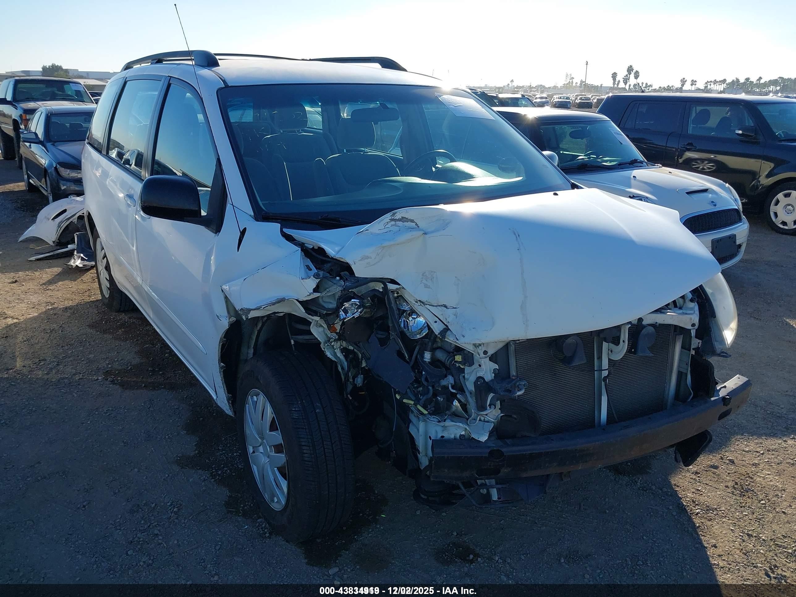 2007 Toyota Sienna Ce Белый vin: 5TDZK23C87S016506
