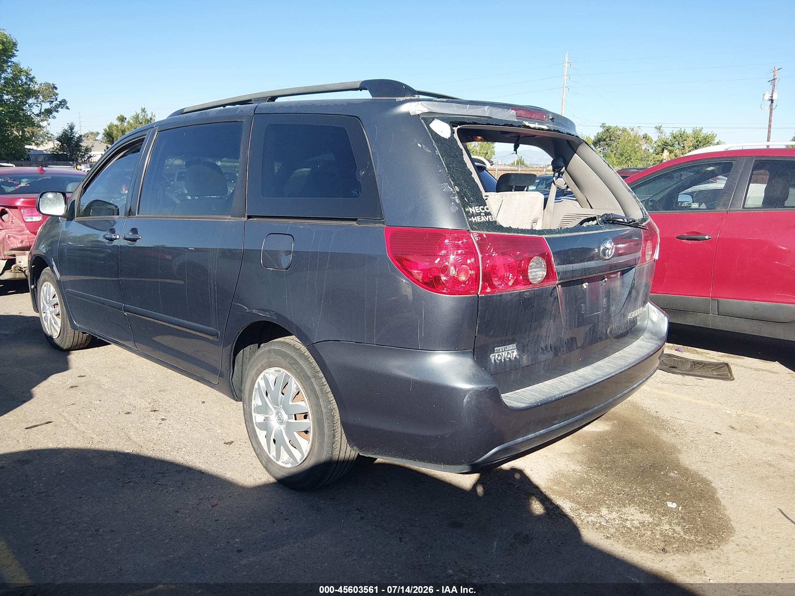 2007 Toyota Sienna Ce Gray vin: 5TDZK23C87S052809