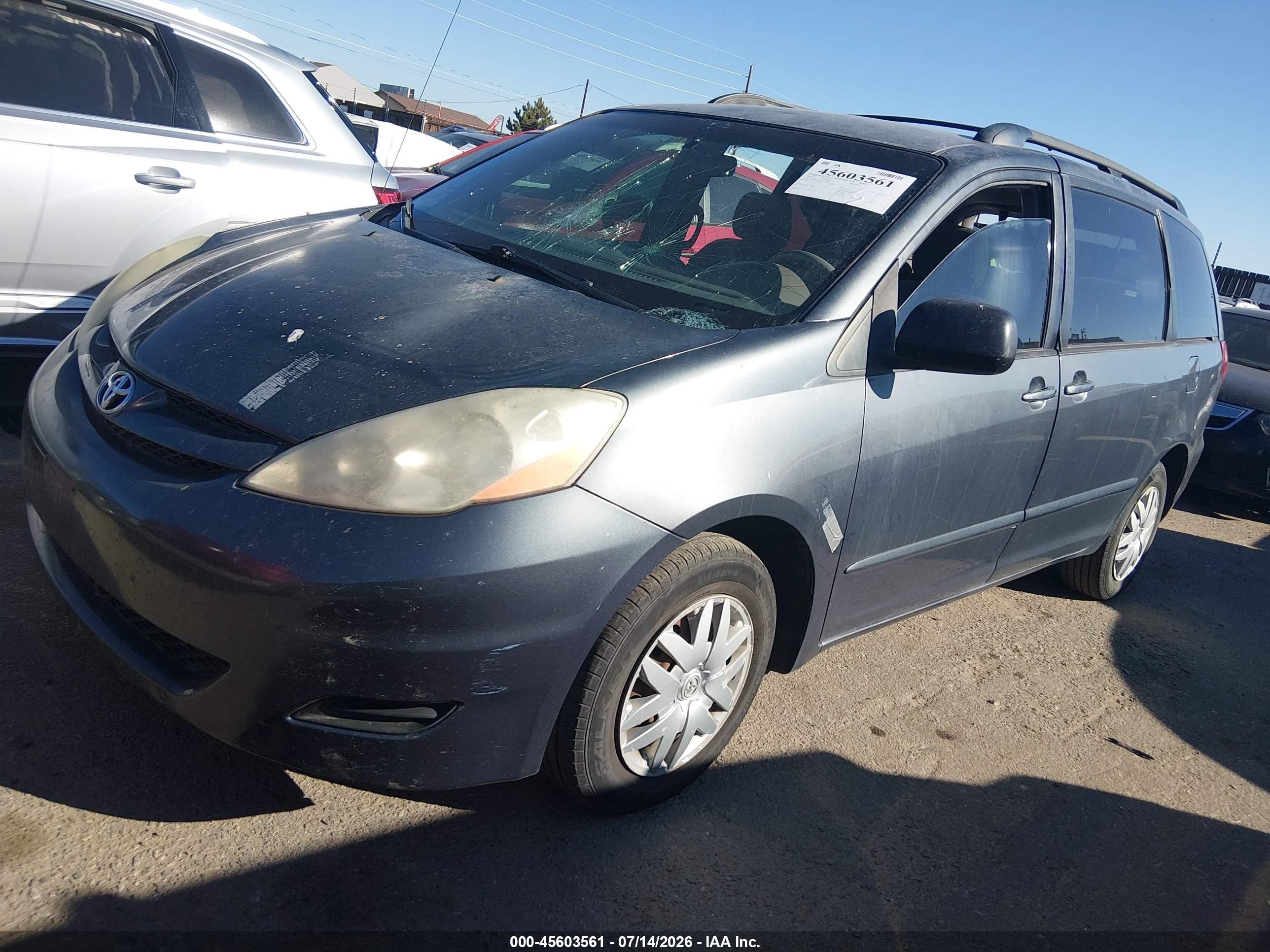 2007 Toyota Sienna Ce Gray vin: 5TDZK23C87S052809