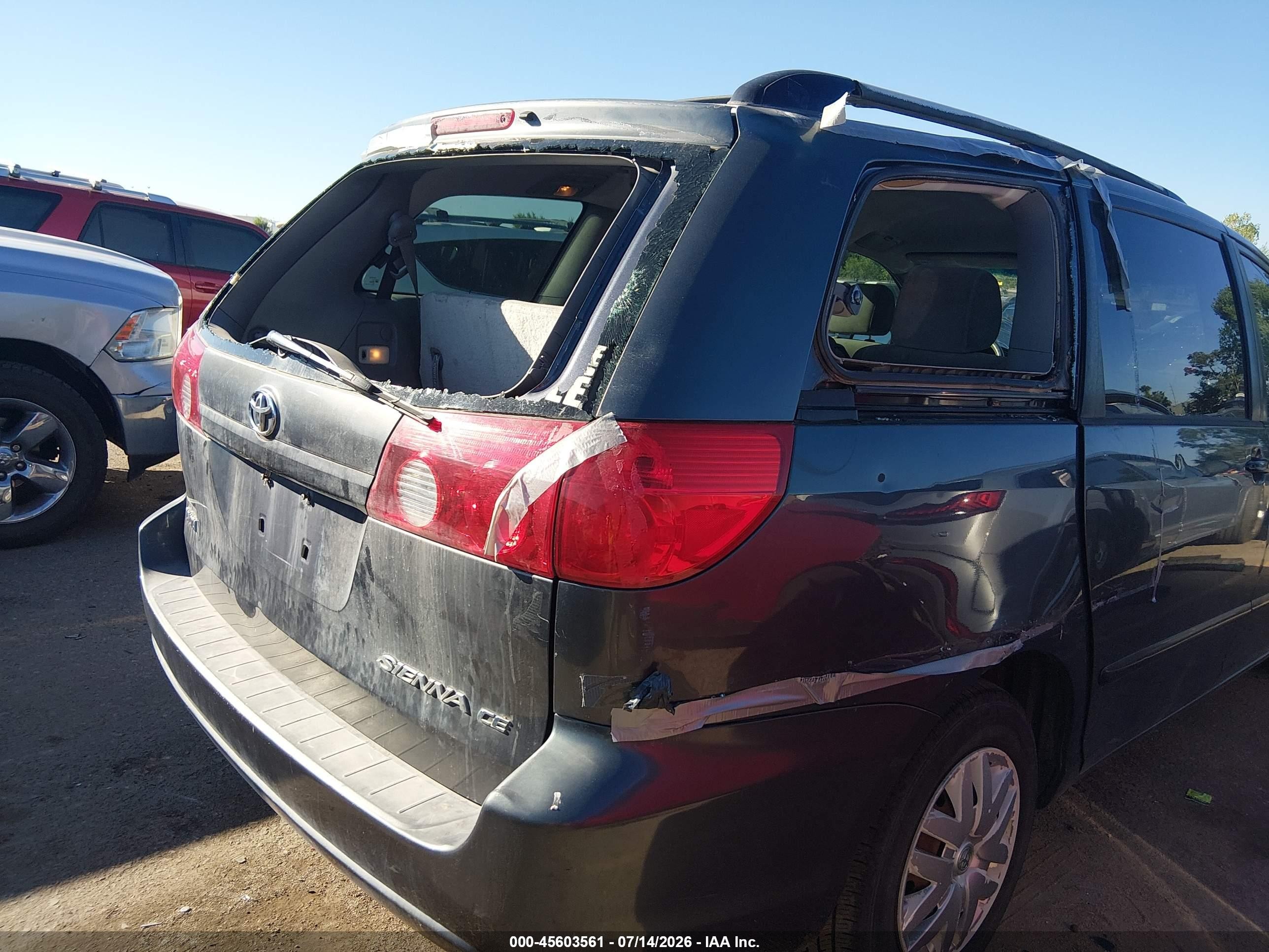 2007 Toyota Sienna Ce Gray vin: 5TDZK23C87S052809