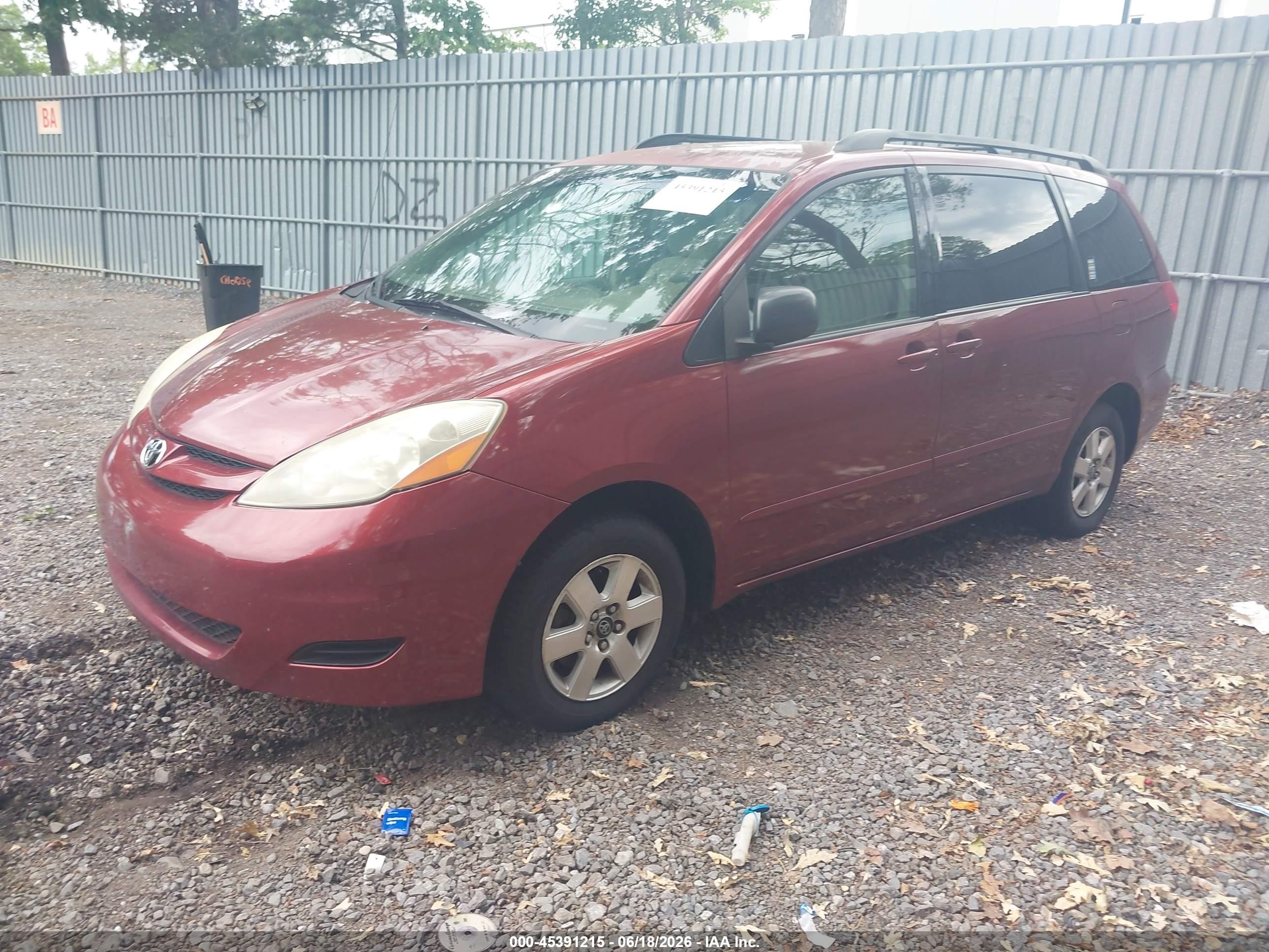 2008 Toyota Sienna Le Red vin: 5TDZK23C88S101542