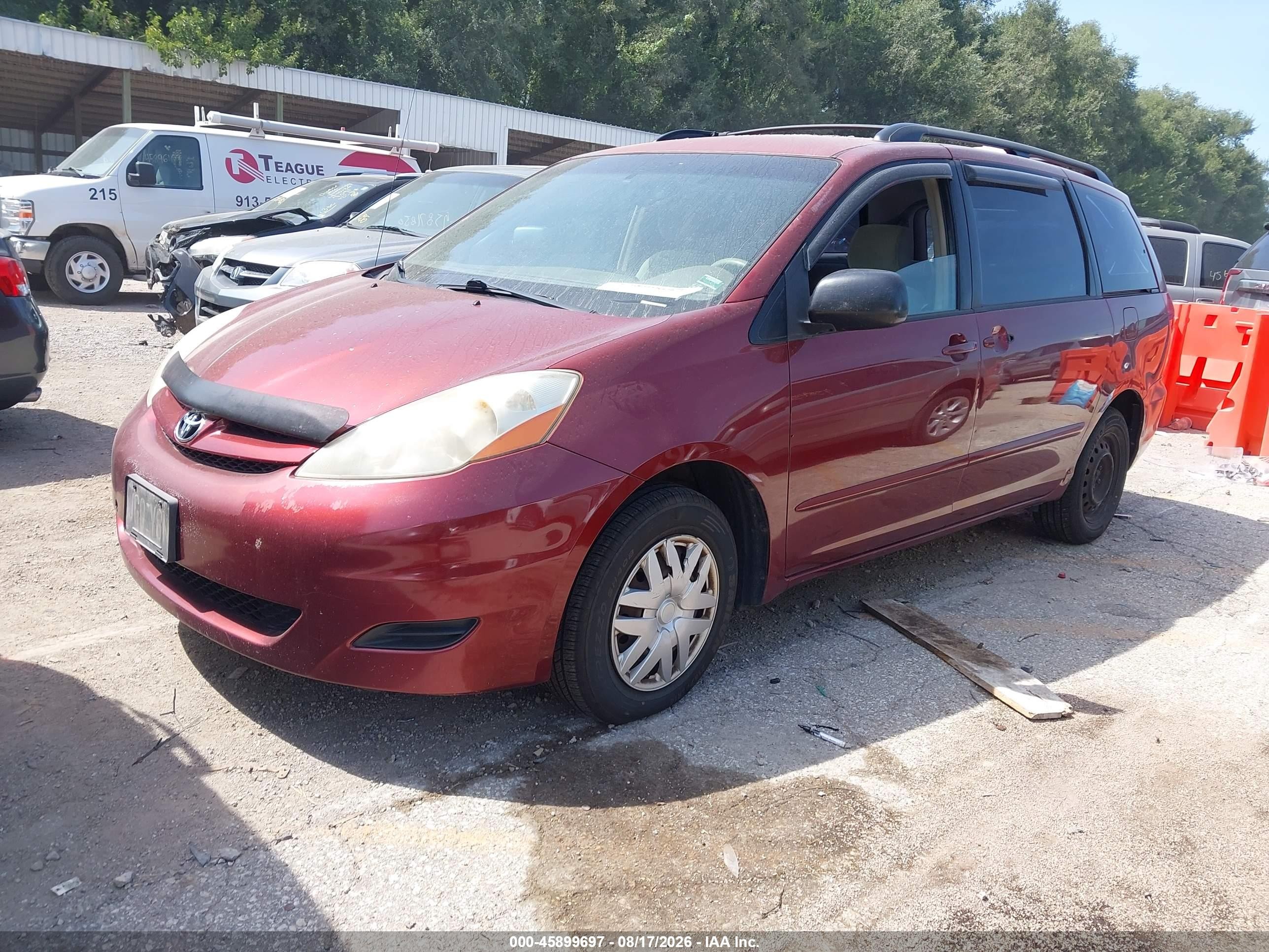 2008 Toyota Sienna Ce Burgundy vin: 5TDZK23C88S116316