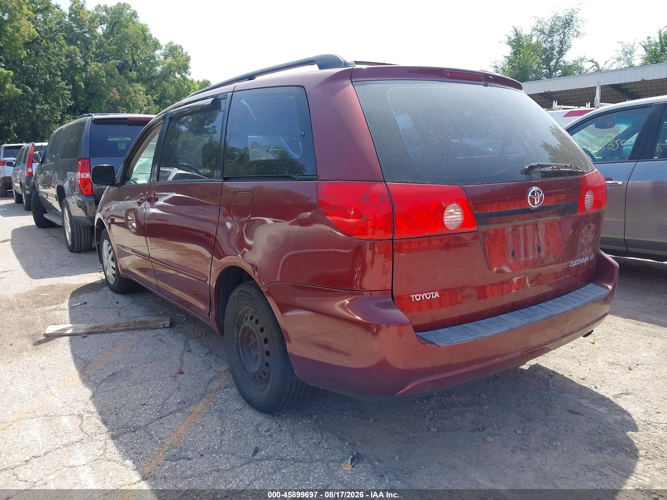 2008 Toyota Sienna Ce Burgundy vin: 5TDZK23C88S116316