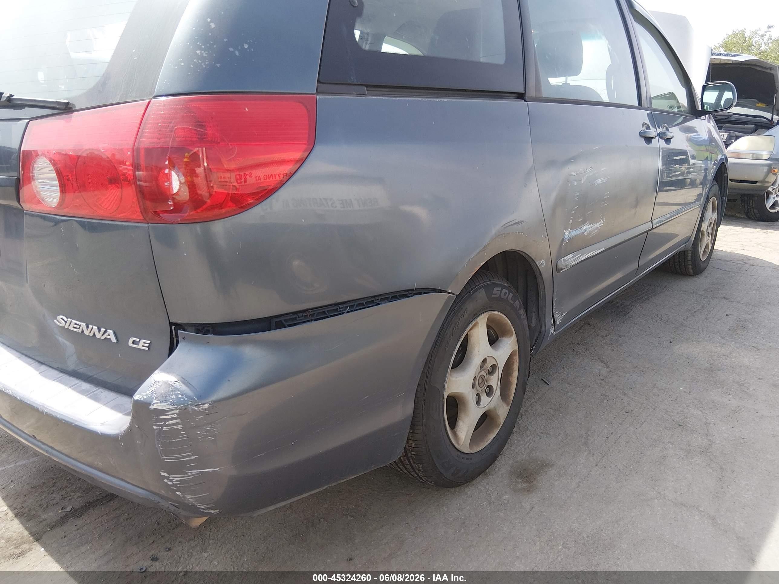 2009 Toyota Sienna Ce Gray vin: 5TDZK23C89S238157