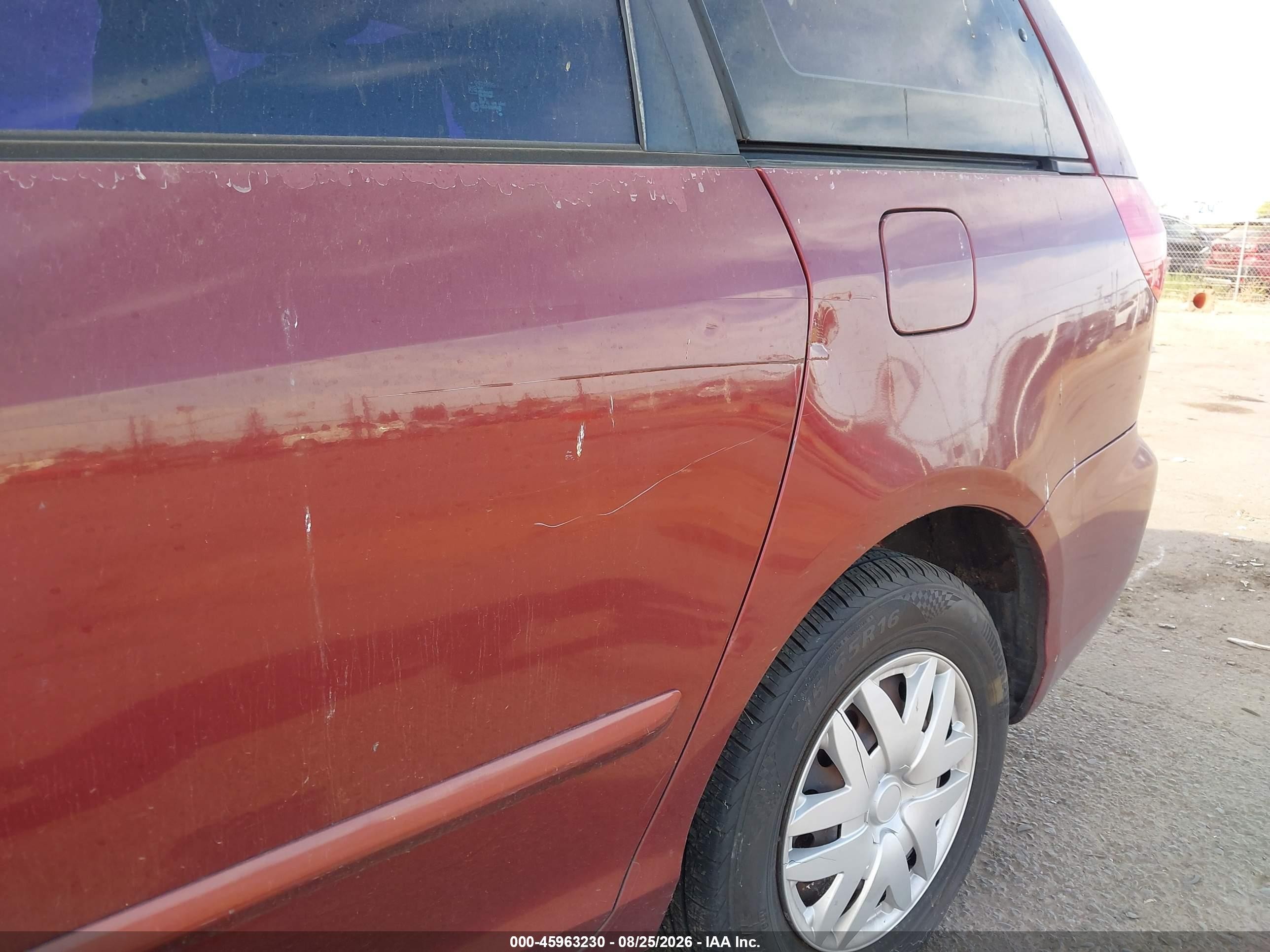 2007 Toyota Sienna Ce Burgundy vin: 5TDZK23C97S010374
