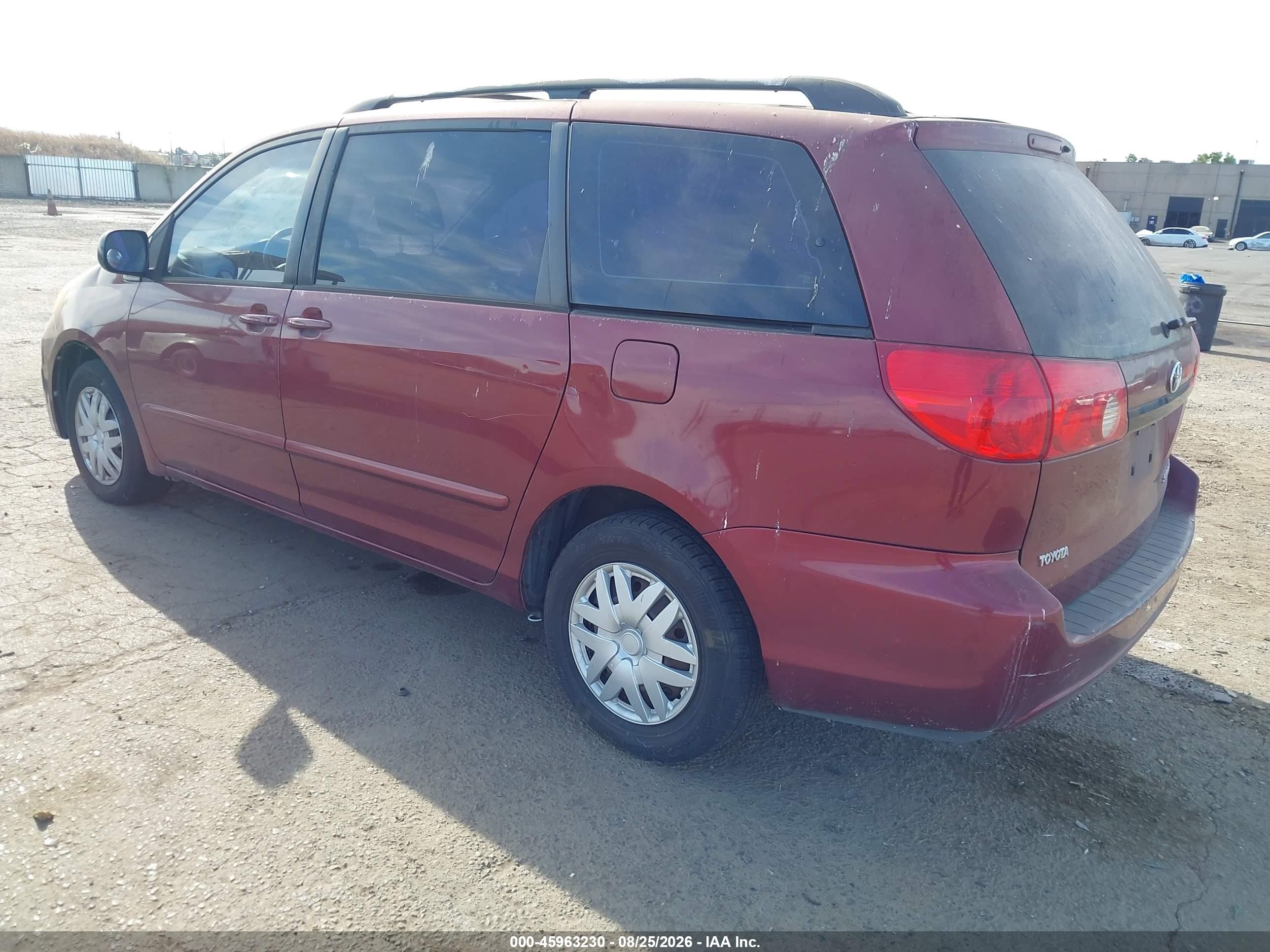 2007 Toyota Sienna Ce Burgundy vin: 5TDZK23C97S010374