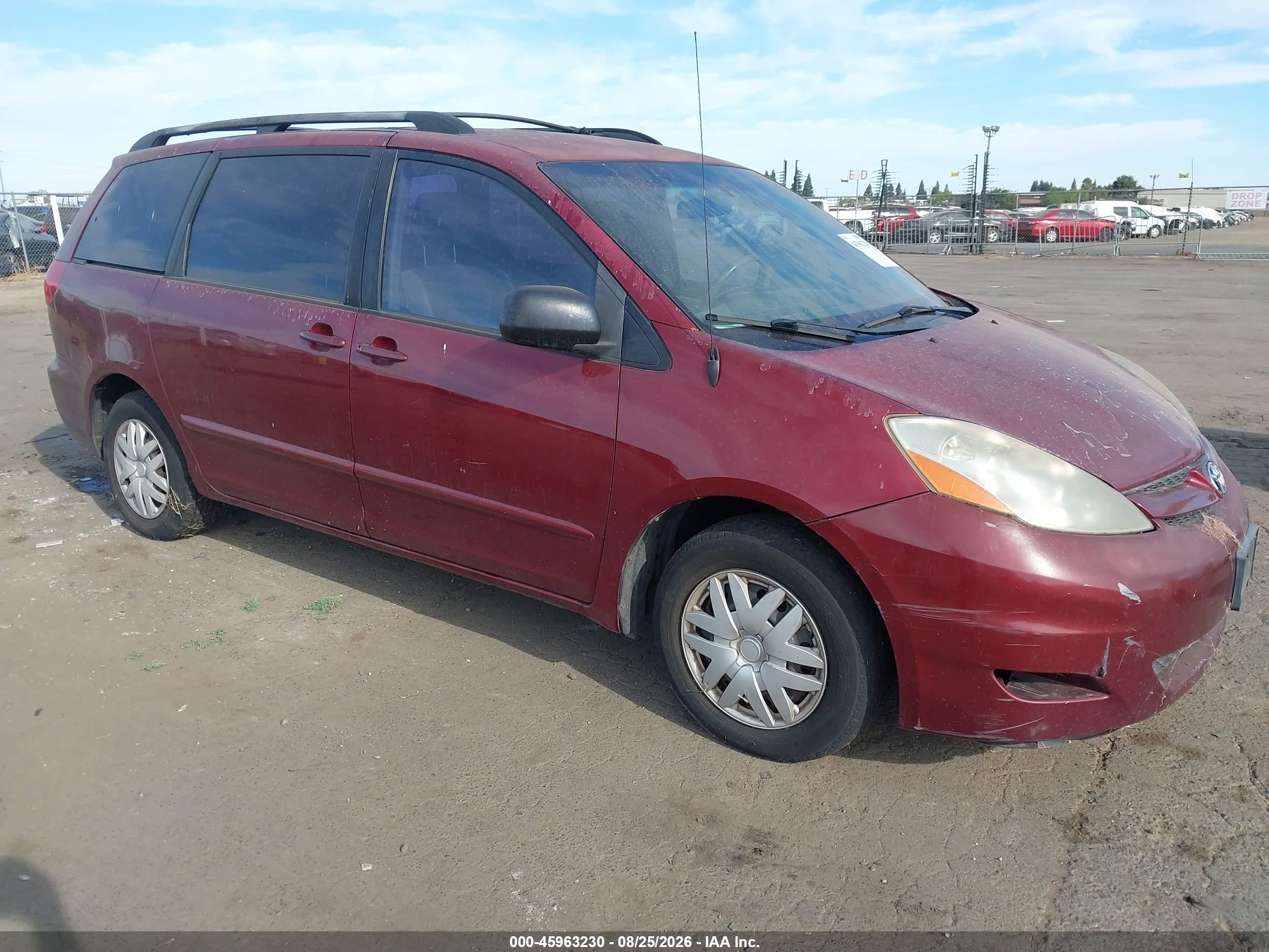 2007 Toyota Sienna Ce Burgundy vin: 5TDZK23C97S010374