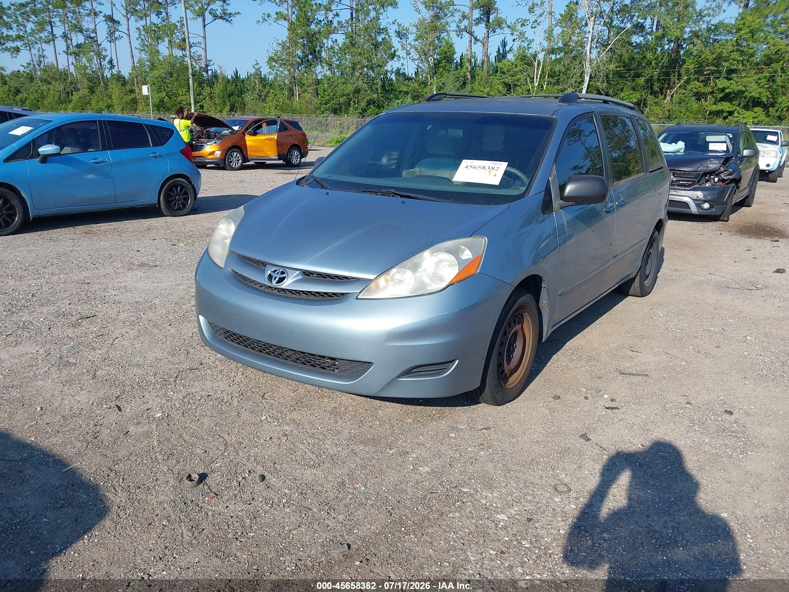 2007 Toyota Sienna Ce Light Blue vin: 5TDZK23C97S023027