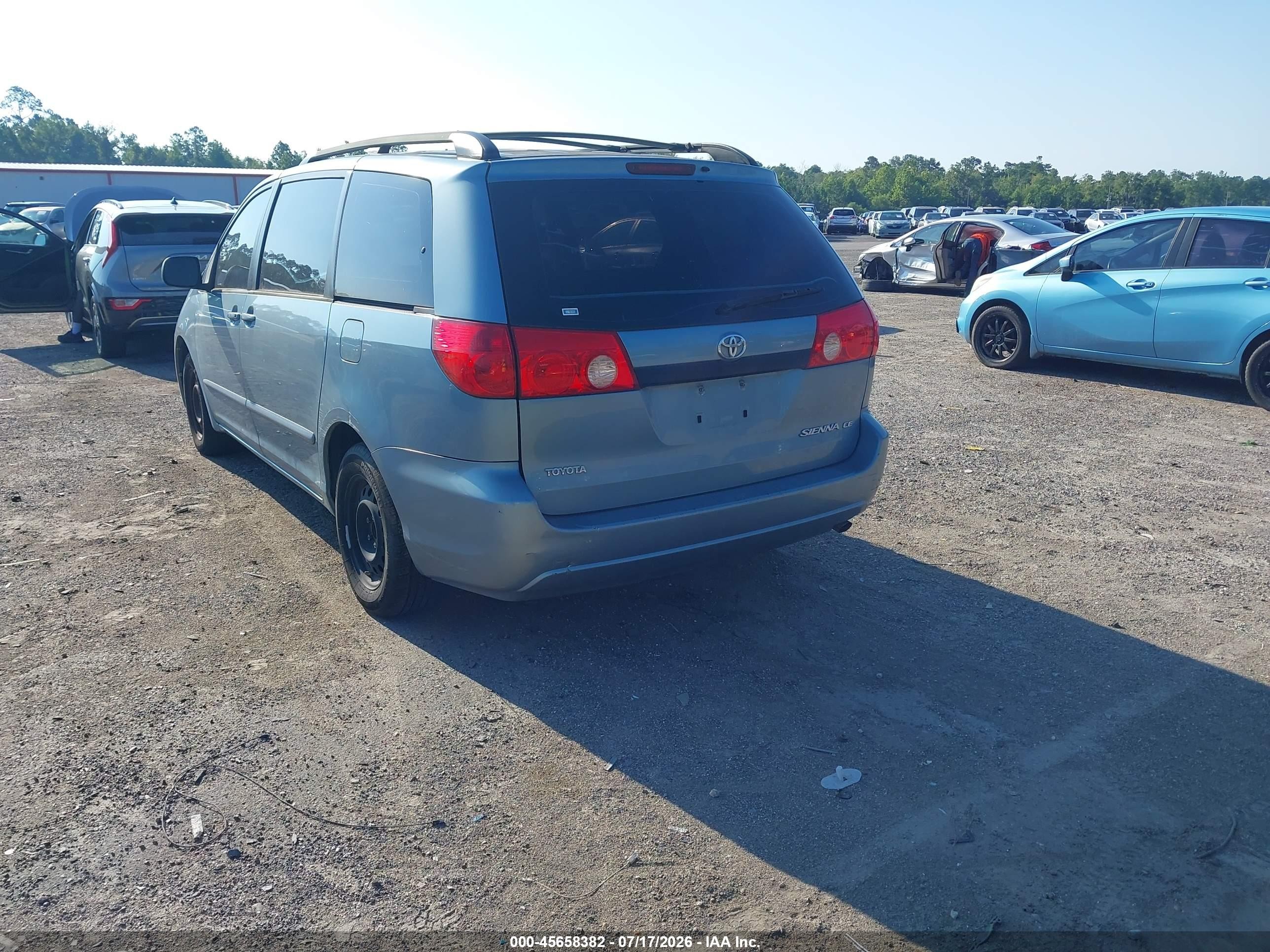 2007 Toyota Sienna Ce Light Blue vin: 5TDZK23C97S023027