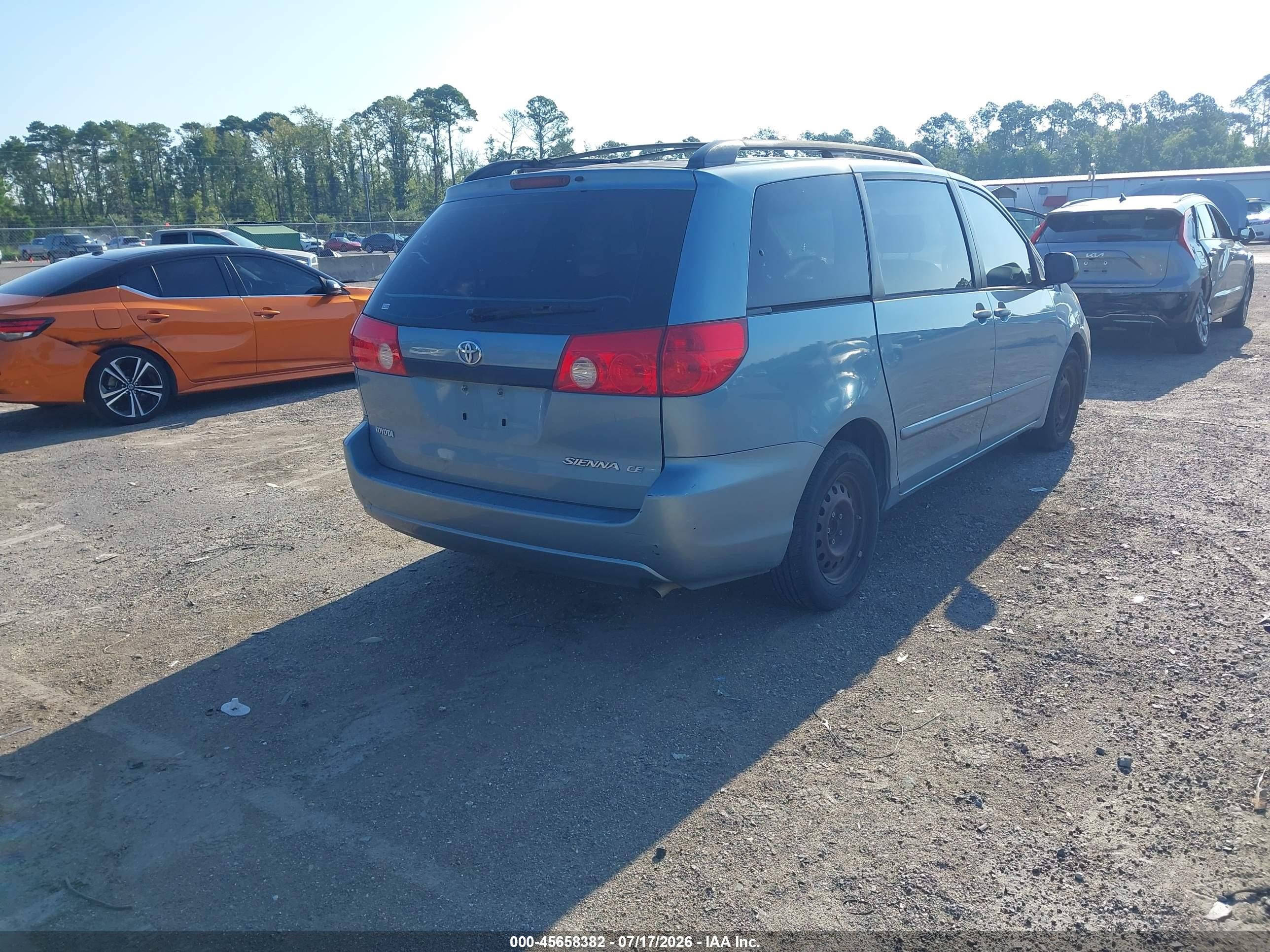 2007 Toyota Sienna Ce Light Blue vin: 5TDZK23C97S023027