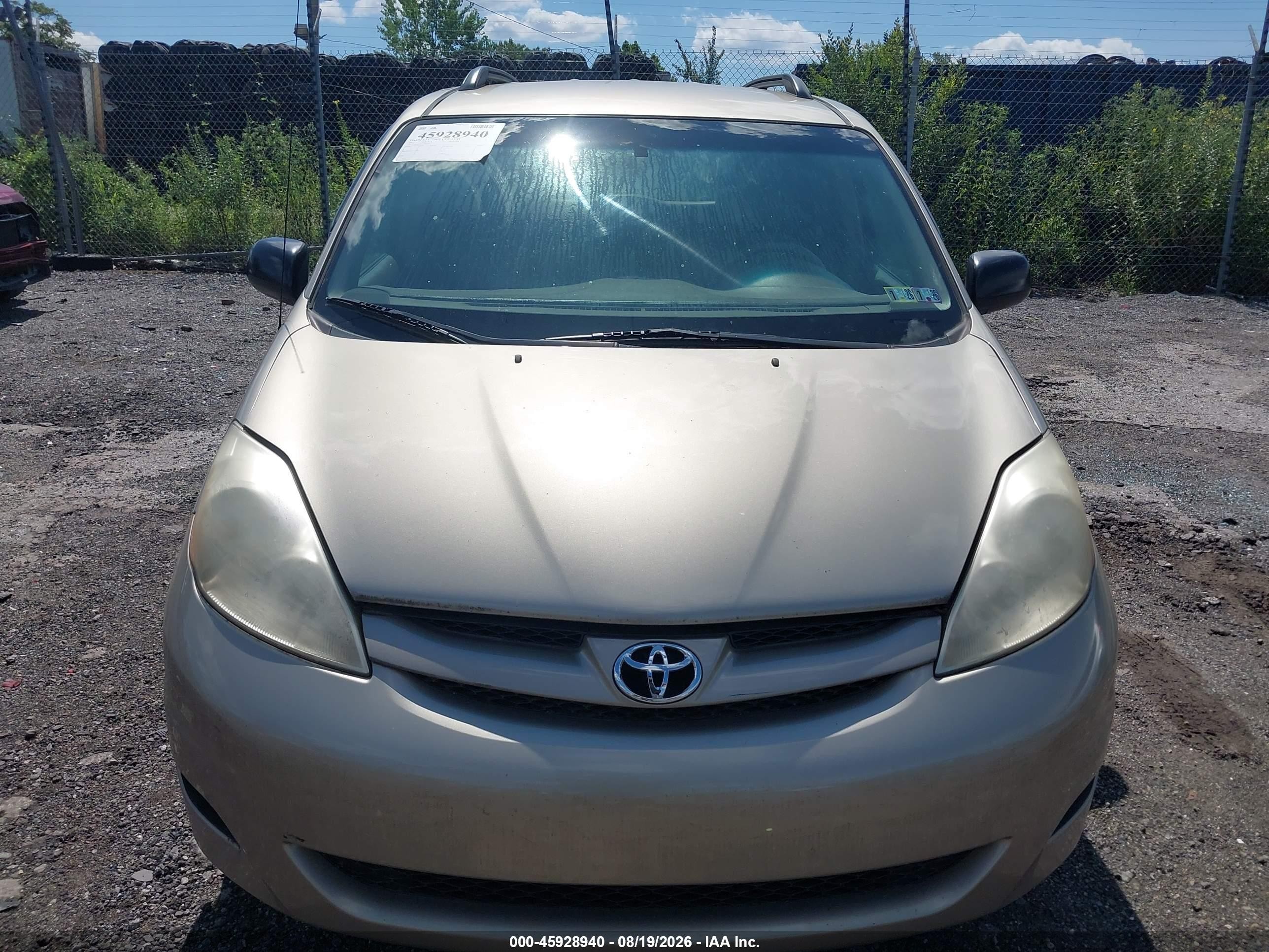 2007 Toyota Sienna Le Gold vin: 5TDZK23C97S085432