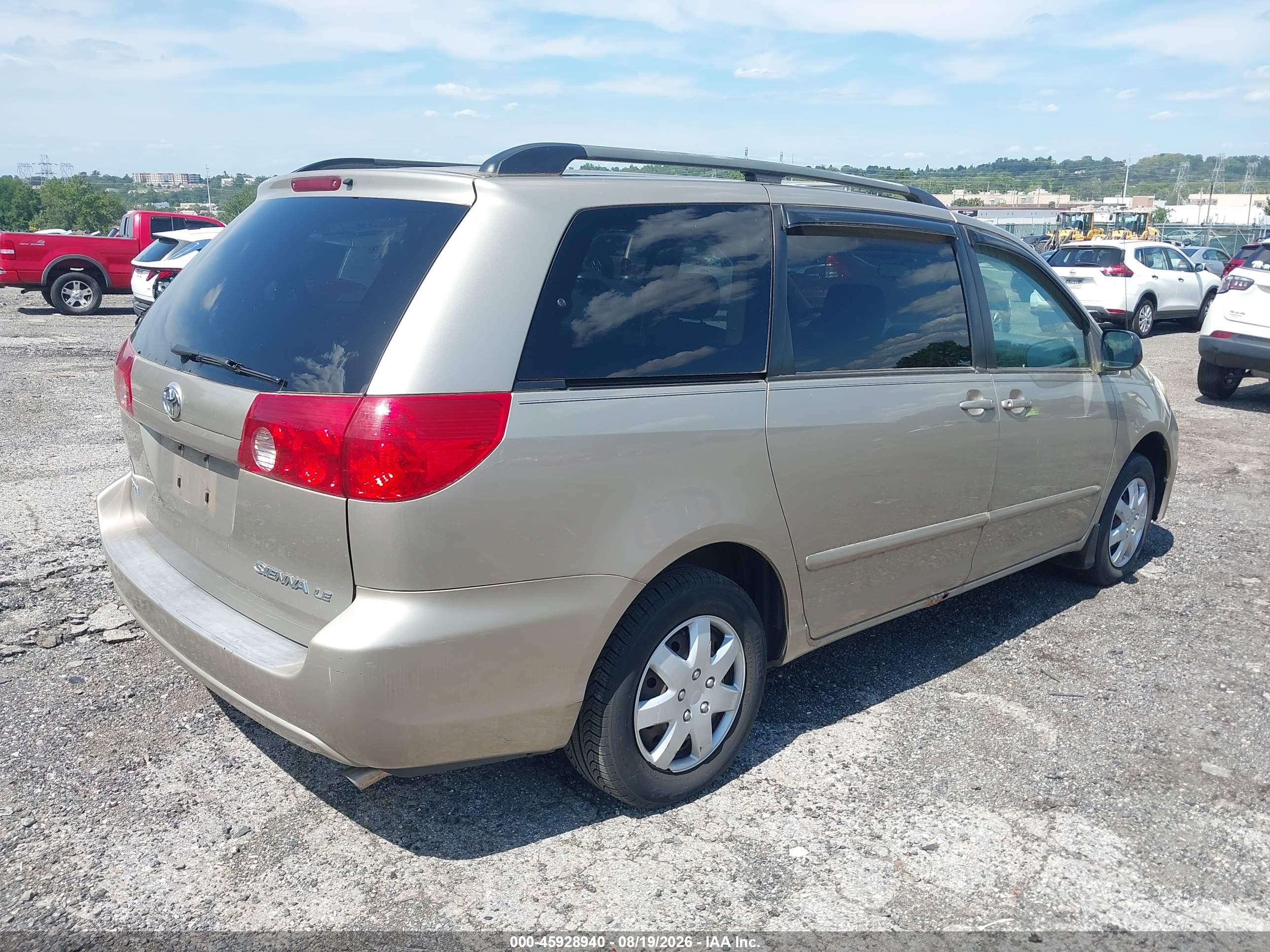 2007 Toyota Sienna Le Gold vin: 5TDZK23C97S085432
