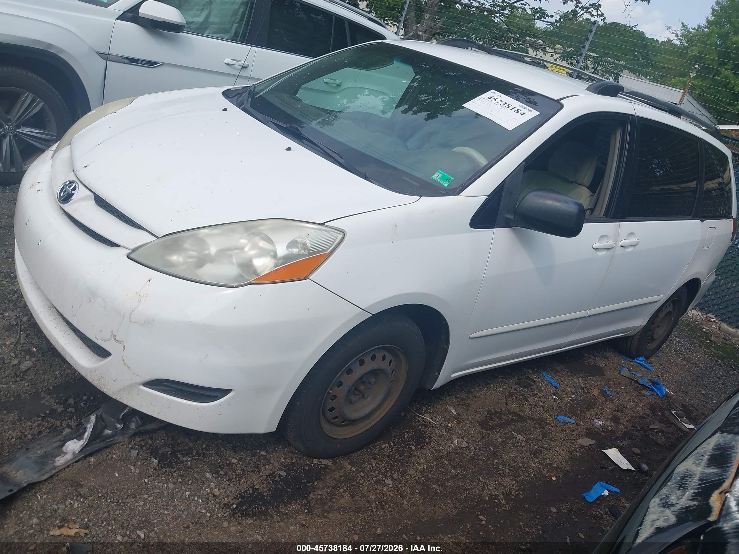 2008 Toyota Sienna Le White vin: 5TDZK23C98S159868