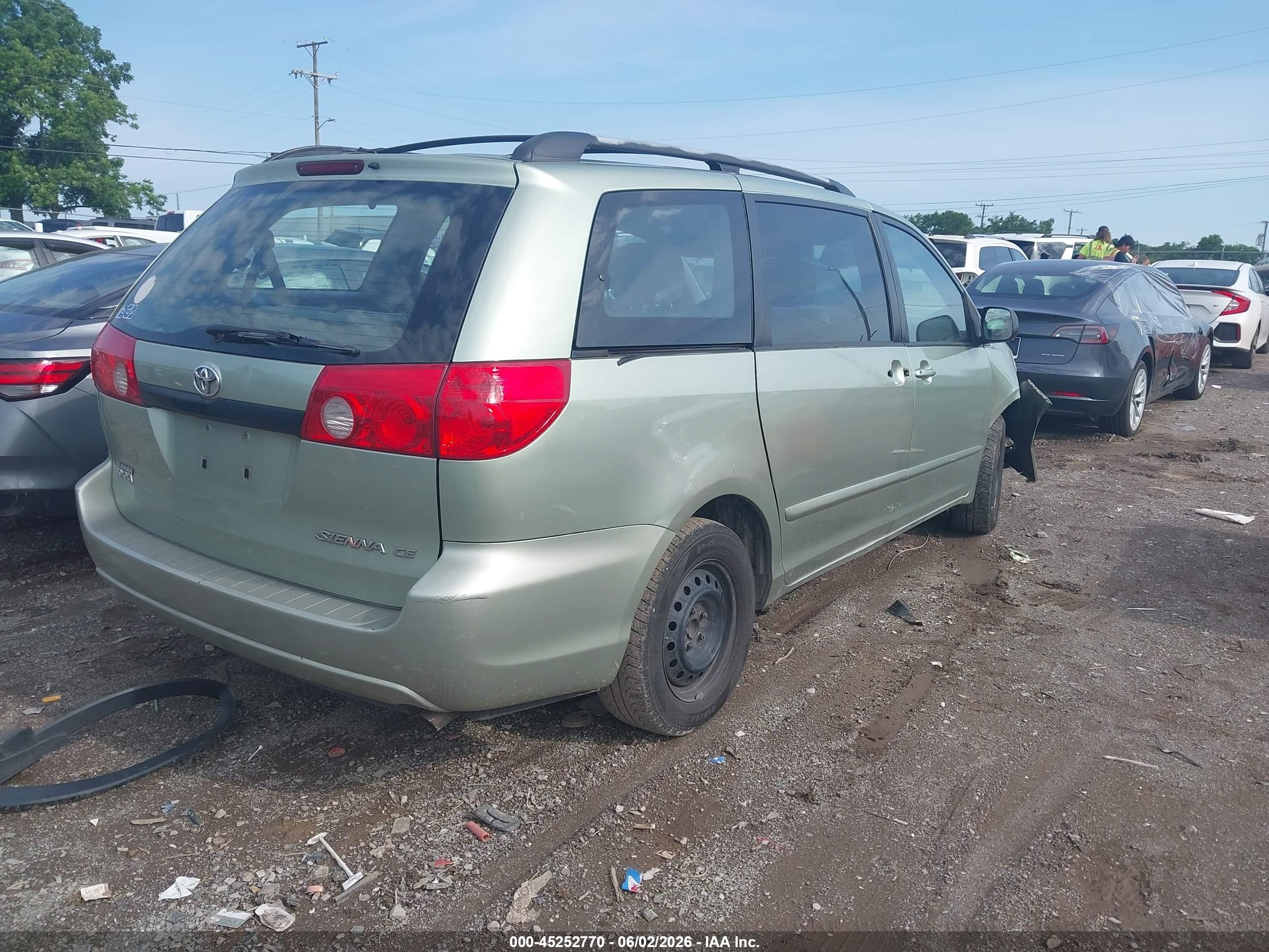 2008 Toyota Sienna Ce Зеленый vin: 5TDZK23C98S216750