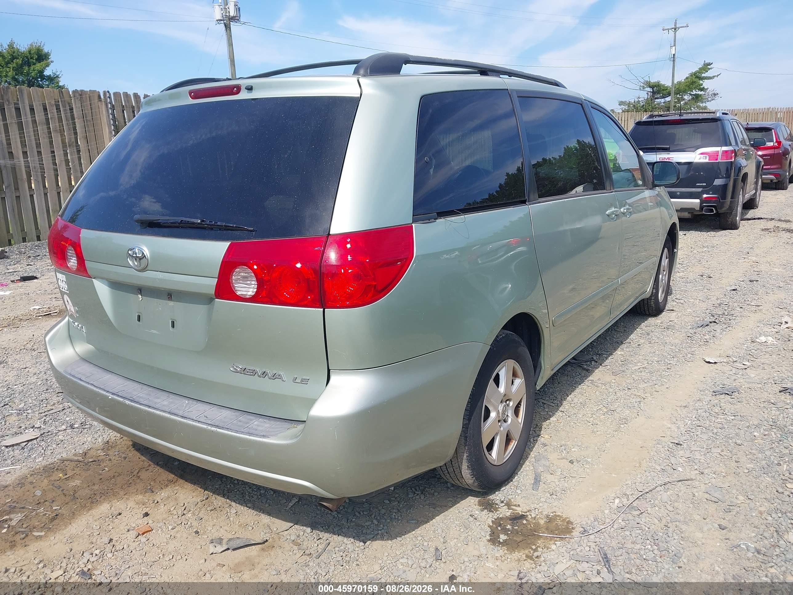 2008 Toyota Sienna Le Зеленый vin: 5TDZK23C98S221379